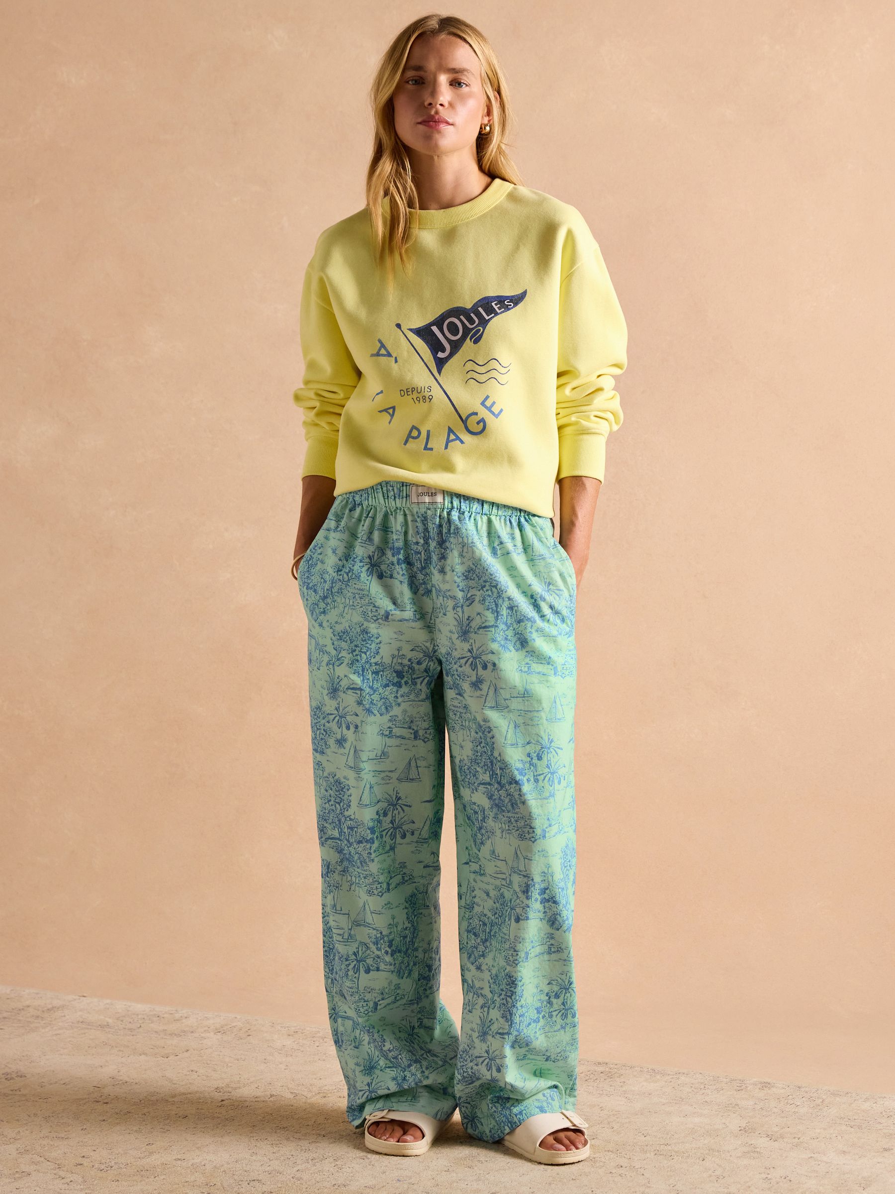Hallie Green Toile de Jouy Pull-On Cotton Trousers - Image 5 of 12