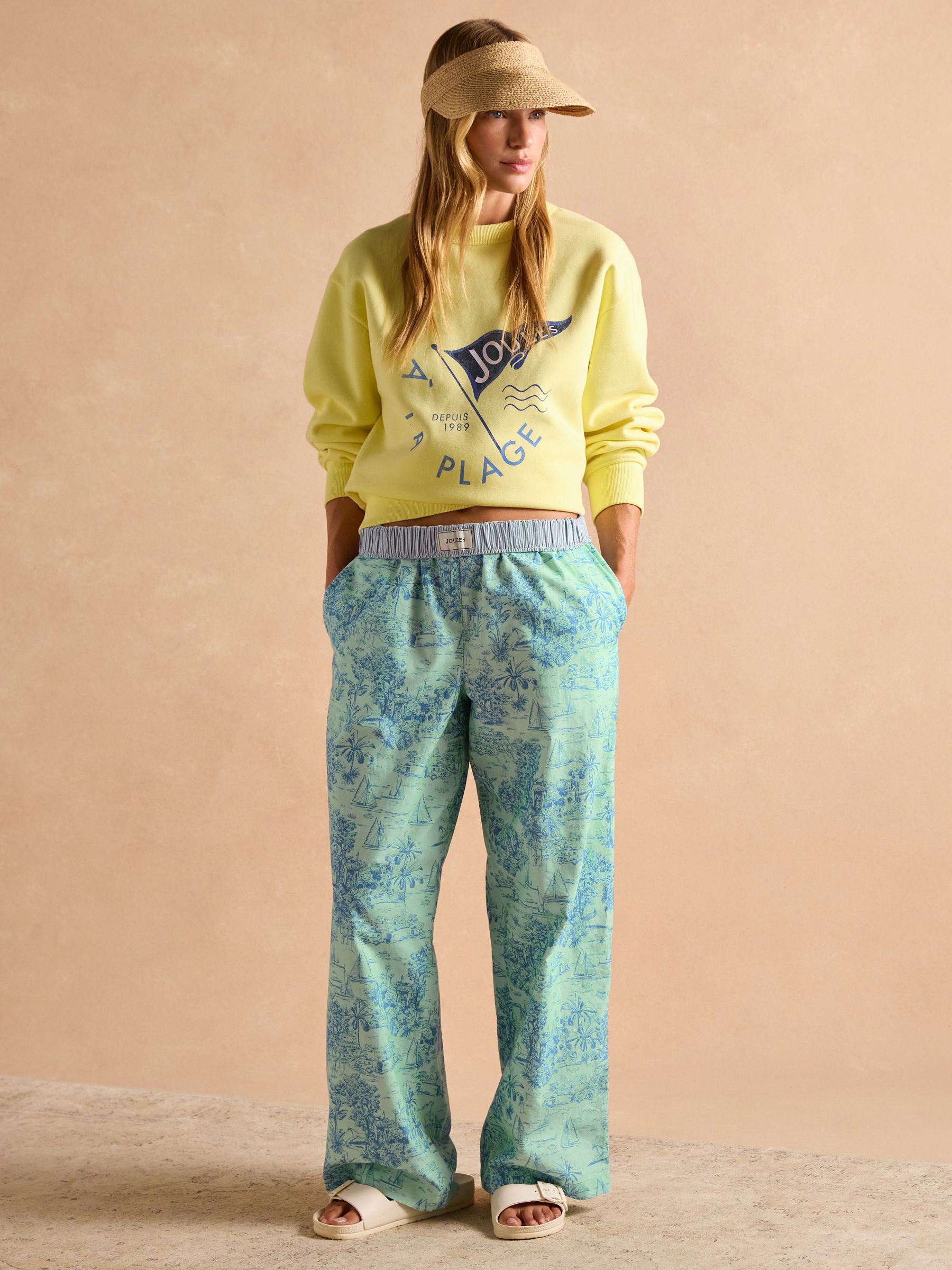 Hallie Green Toile de Jouy Pull-On Cotton Trousers - Image 7 of 12