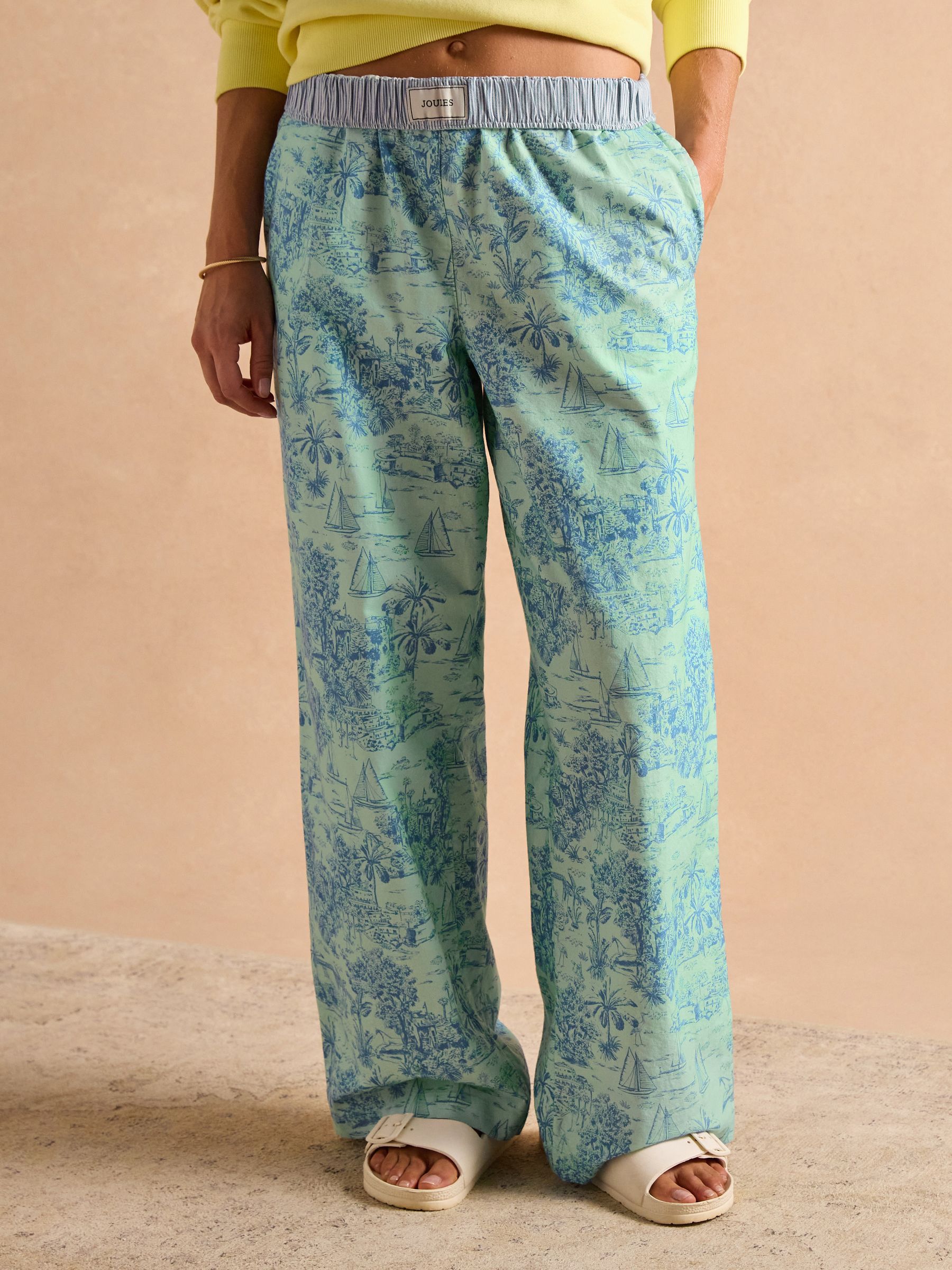 Hallie Green Toile de Jouy Pull-On Cotton Trousers - Image 8 of 12