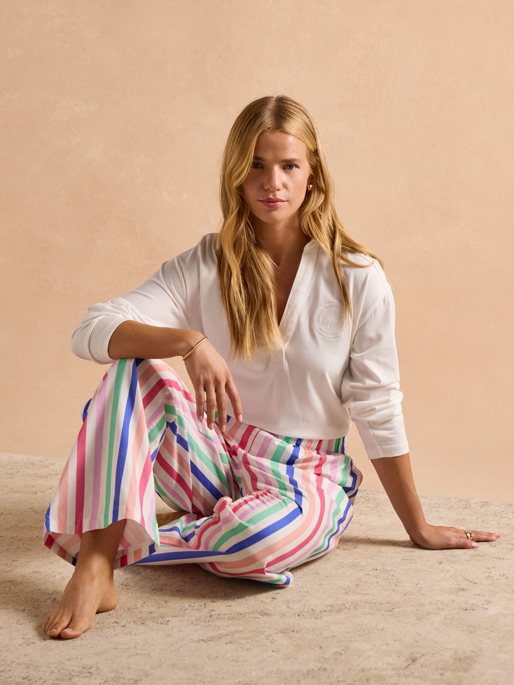 Hallie Multi Stripe Pull-On Cotton Trousers - Image 11 of 13