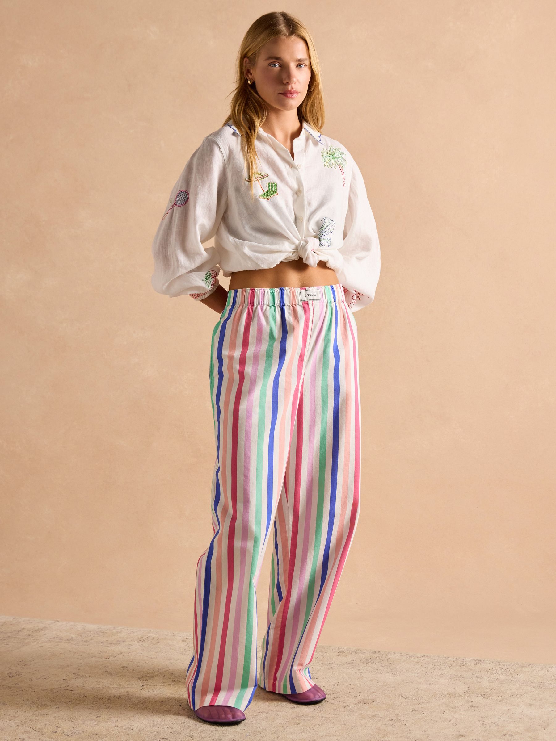 Hallie Multi Stripe Pull-On Cotton Trousers - Image 4 of 13