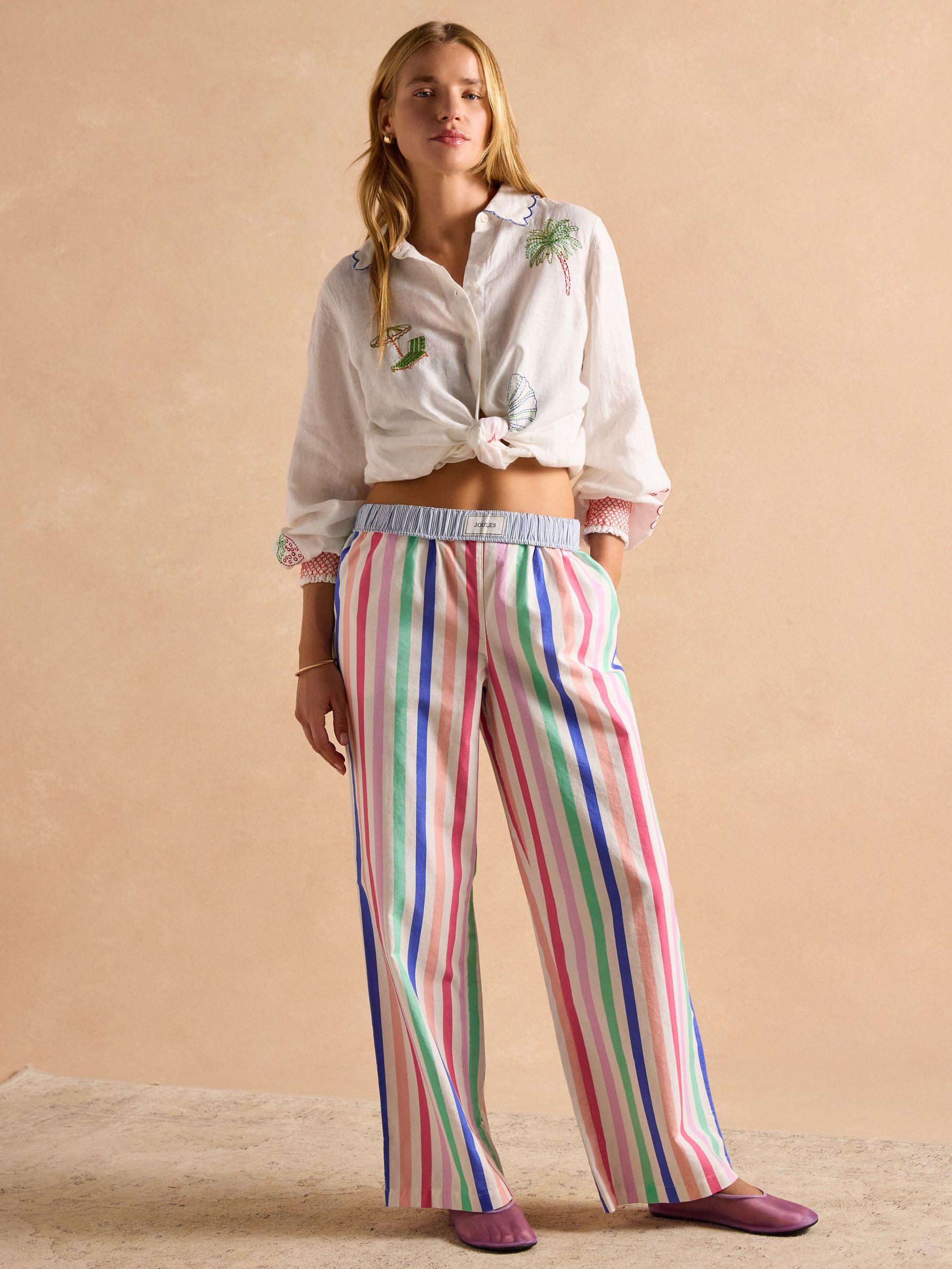 Hallie Multi Stripe Pull-On Cotton Trousers - Image 7 of 13