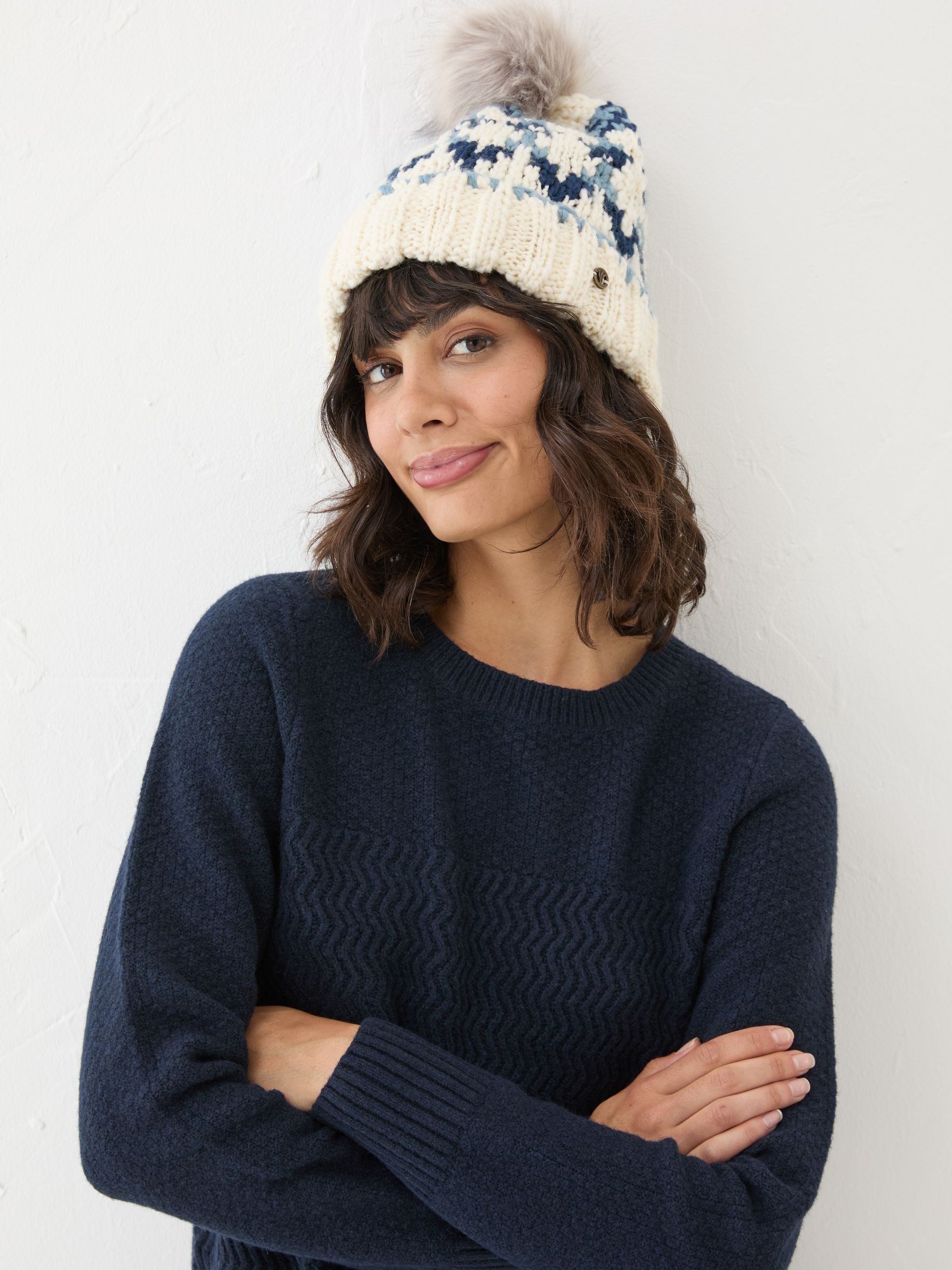 Blue Chunky Knit Hat - Image 1 of 4