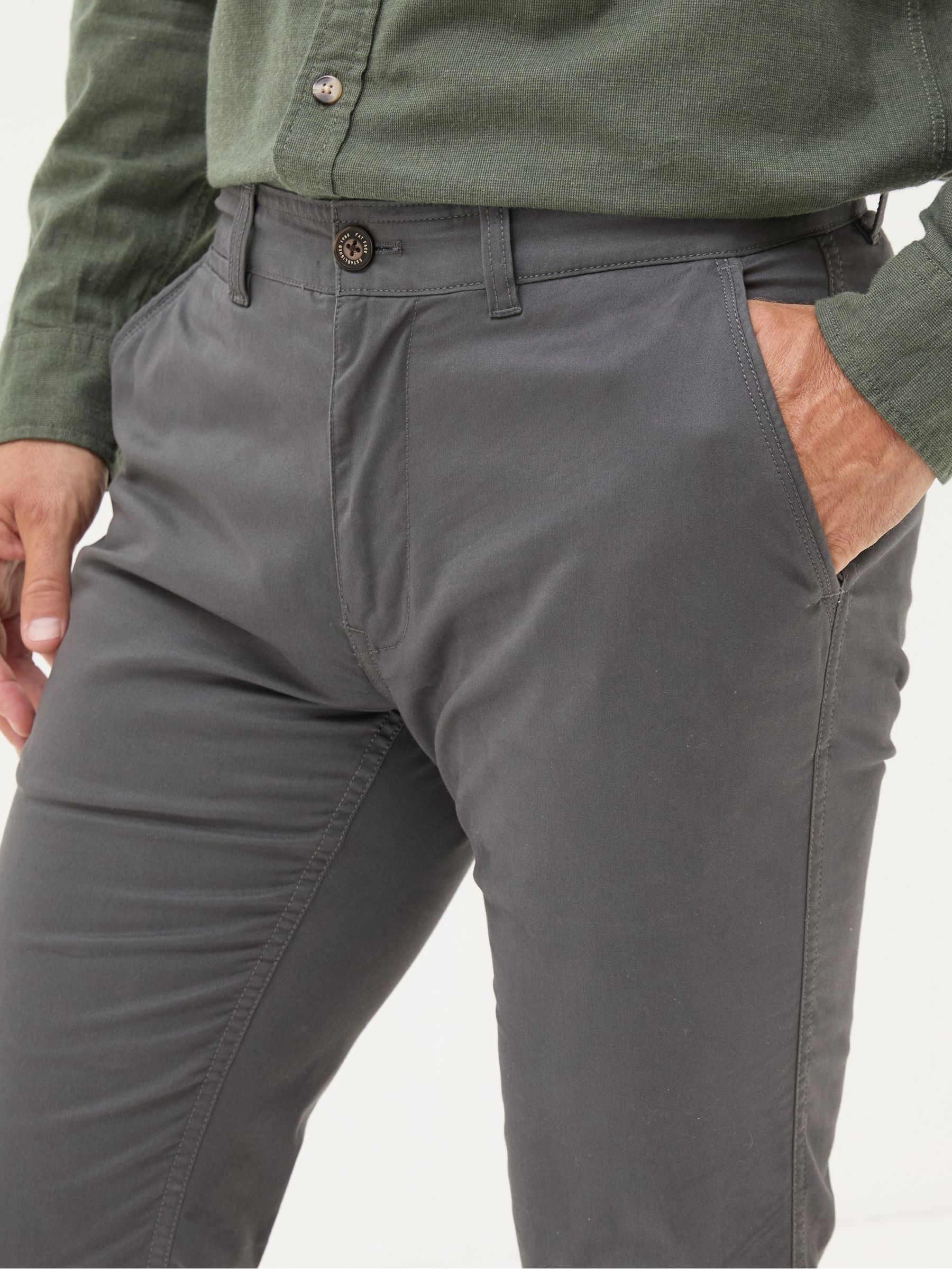 Heyshott Dark Grey Slim Chinos - Image 4 of 6