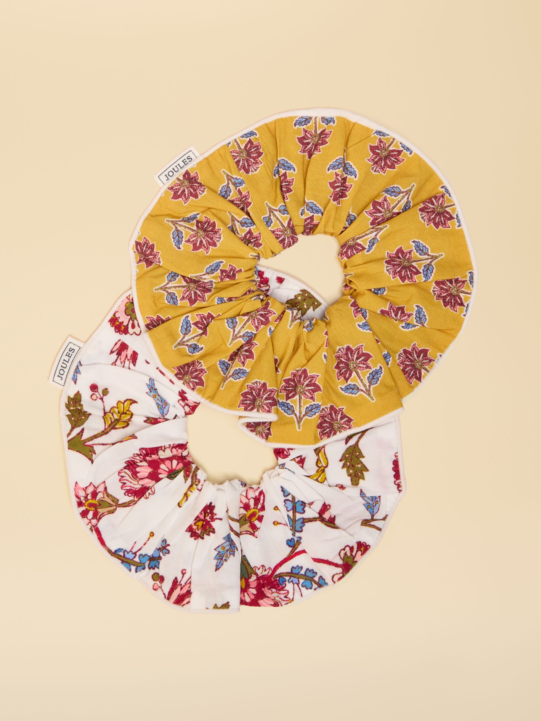Annika Yellow/White Pack of Two Scrunchies - Image 1 of 3
