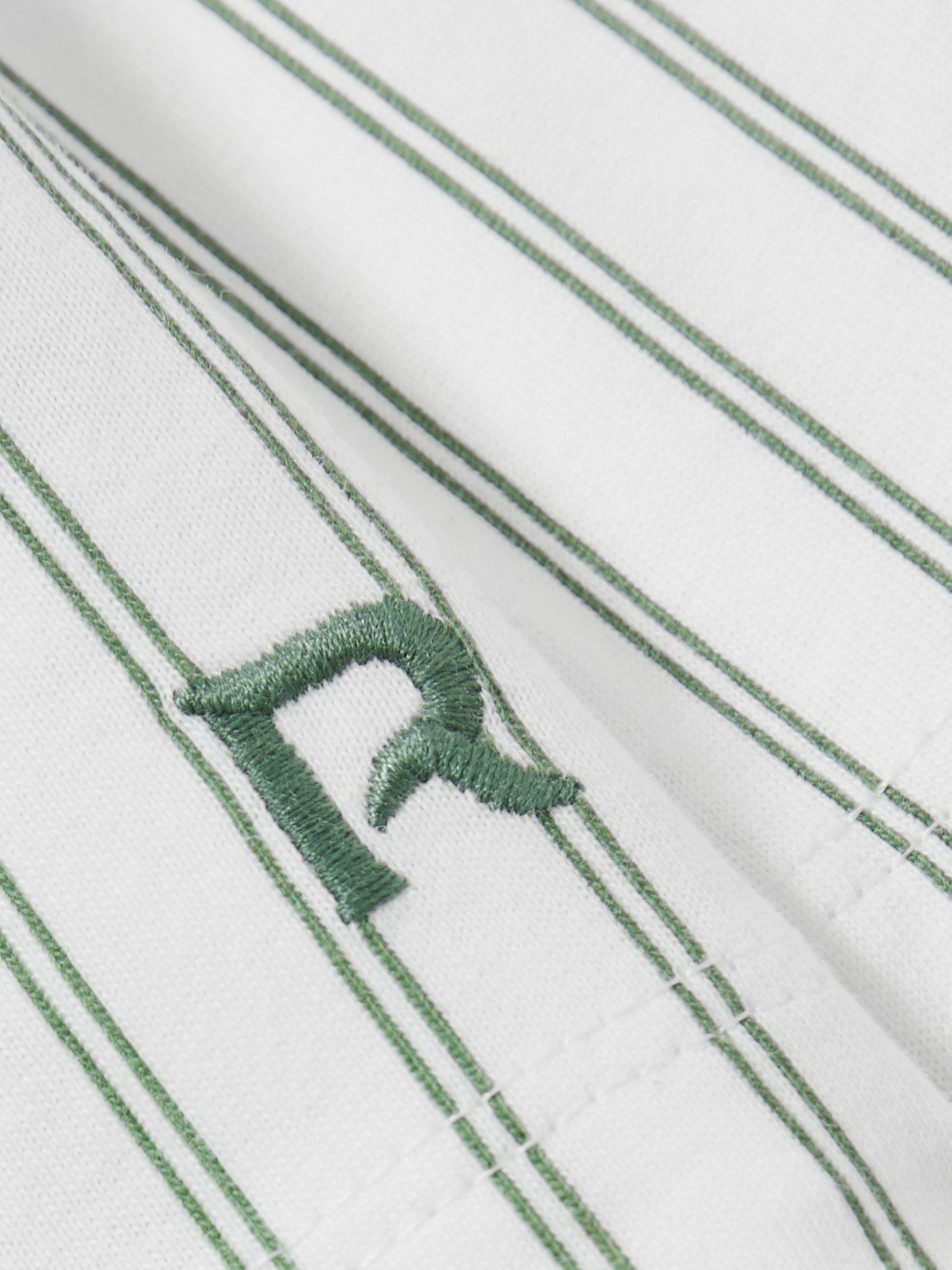 9-13 yrs Brushed-Cotton Striped Pyjama Set in Sage Green/White Stripe - Image 6 of 6