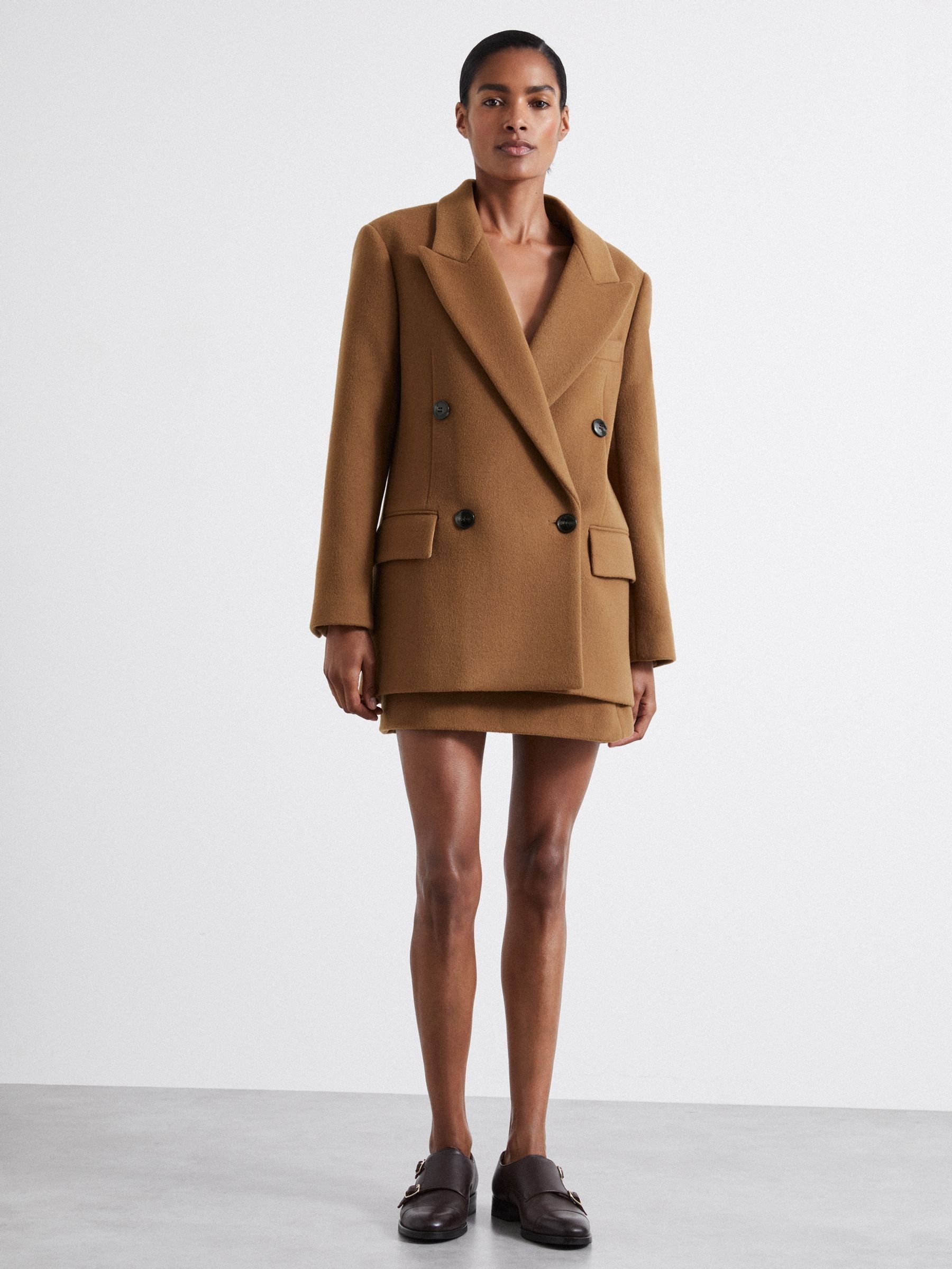 Atelier Virgin Wool and Camel-Blend Suit Jacket in Camel - Image 3 of 9