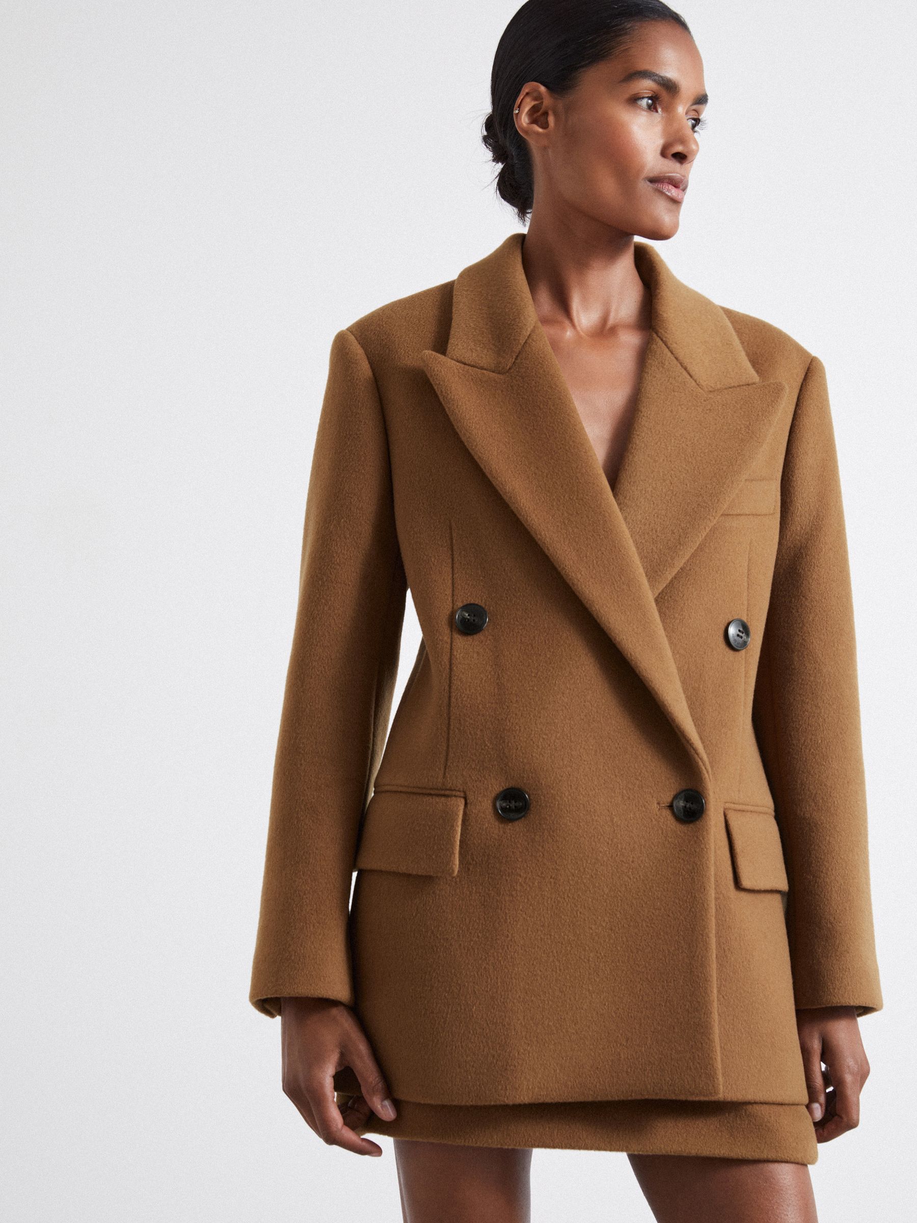 Atelier Virgin Wool and Camel-Blend Suit Jacket in Camel - Image 3 of 8