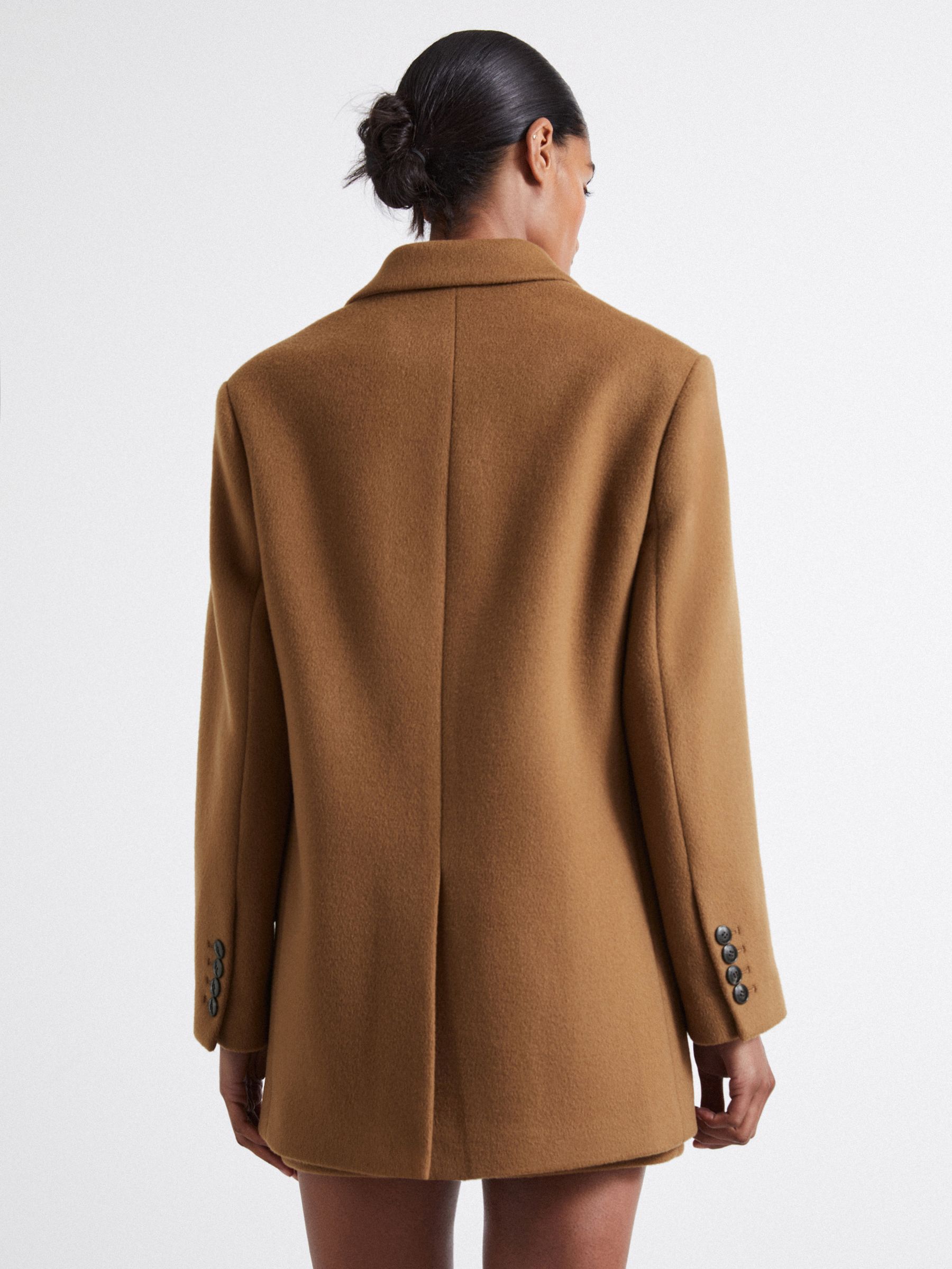 Atelier Virgin Wool and Camel-Blend Suit Jacket in Camel - Image 4 of 8