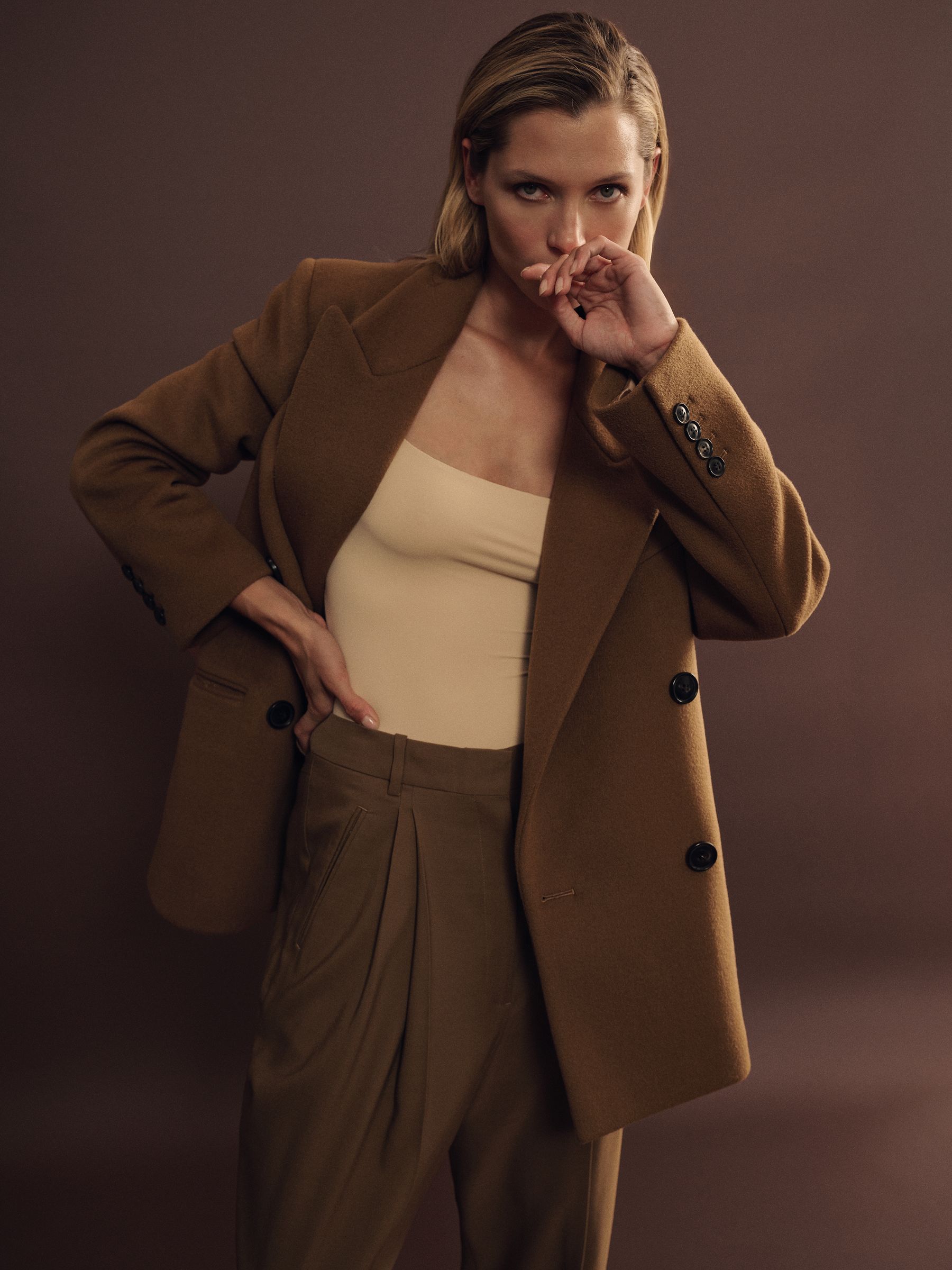 Atelier Virgin Wool and Camel-Blend Suit Jacket in Camel - Image 7 of 9