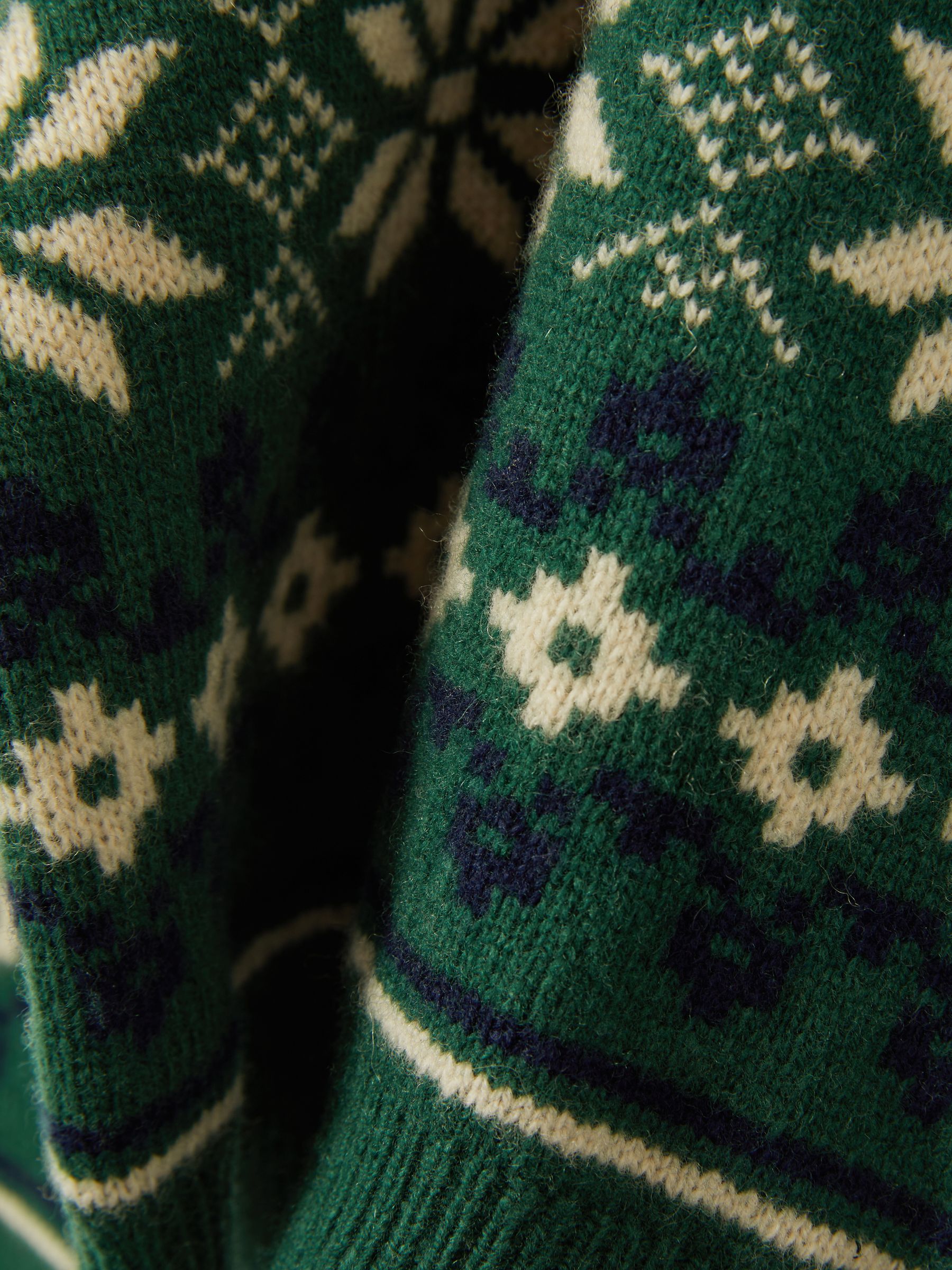 3-9 yrs Merino Jumper in Green/Blue/Ecru - Image 5 of 5