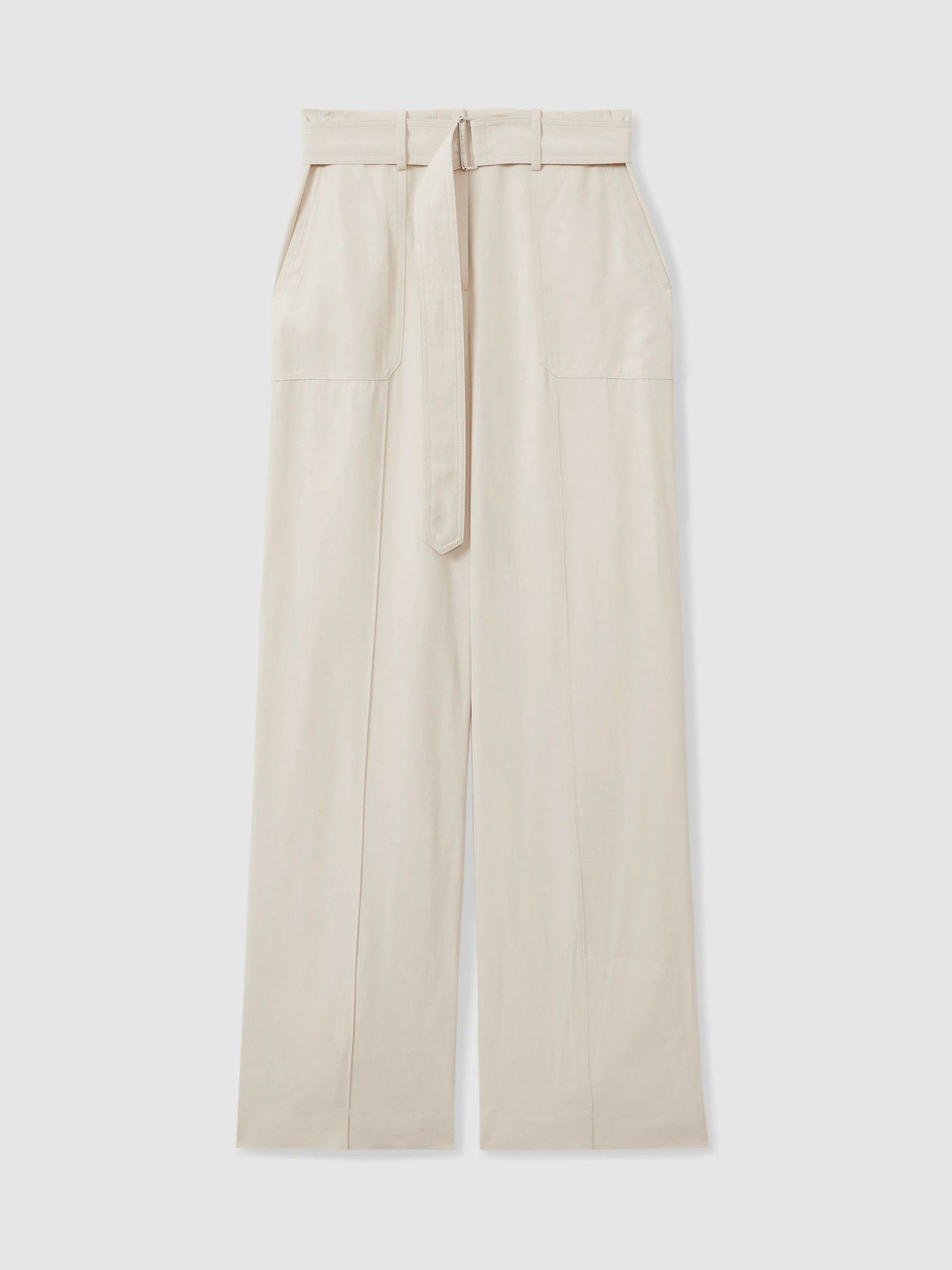 Atelier Wide-Leg Crepe Trousers with Wool in Ivory - Image 2 of 7