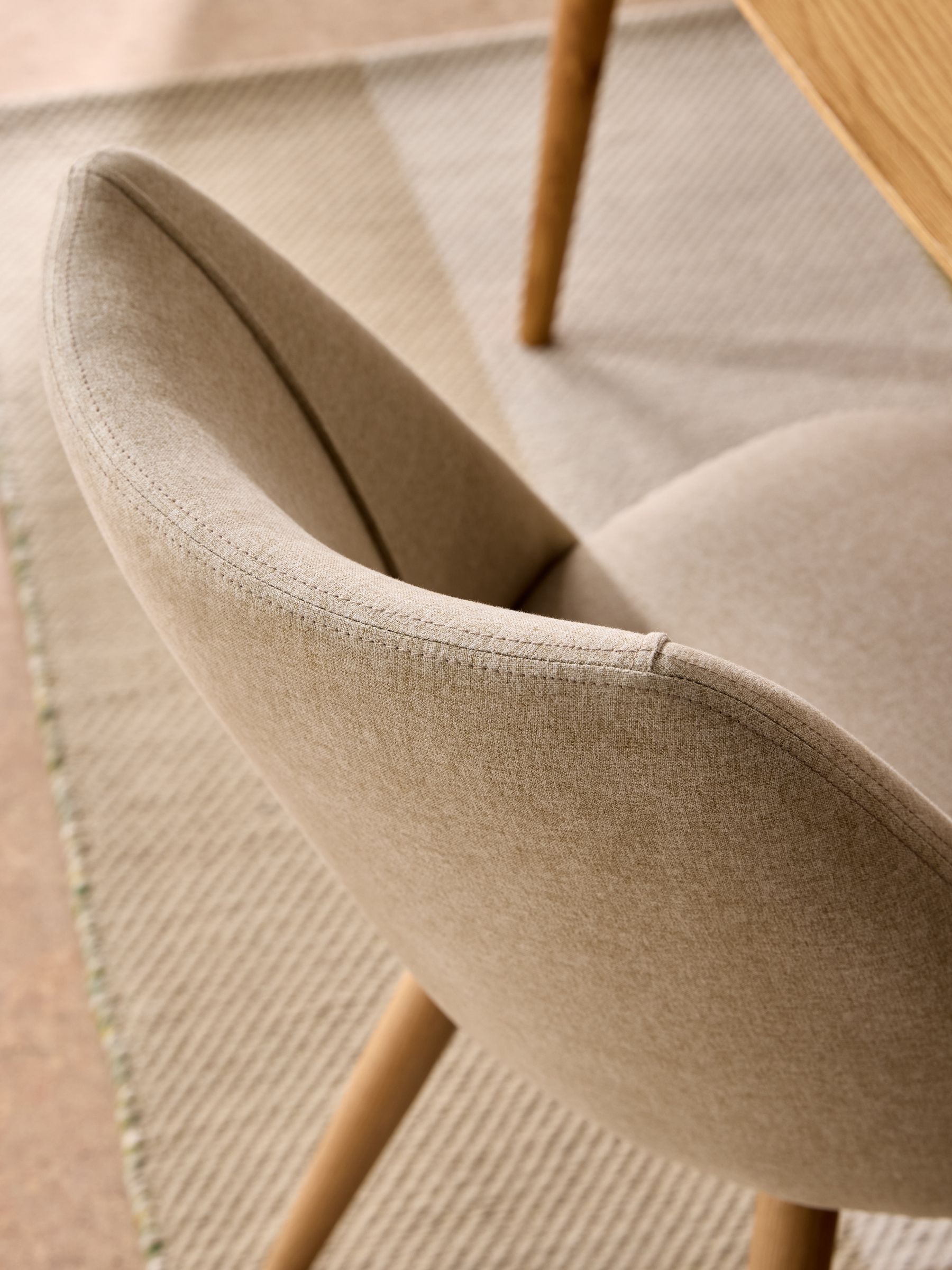 Set of 2 Ecru Marl and Oak Legs Lule Non Arm Dining Chairs - Image 3 of 5