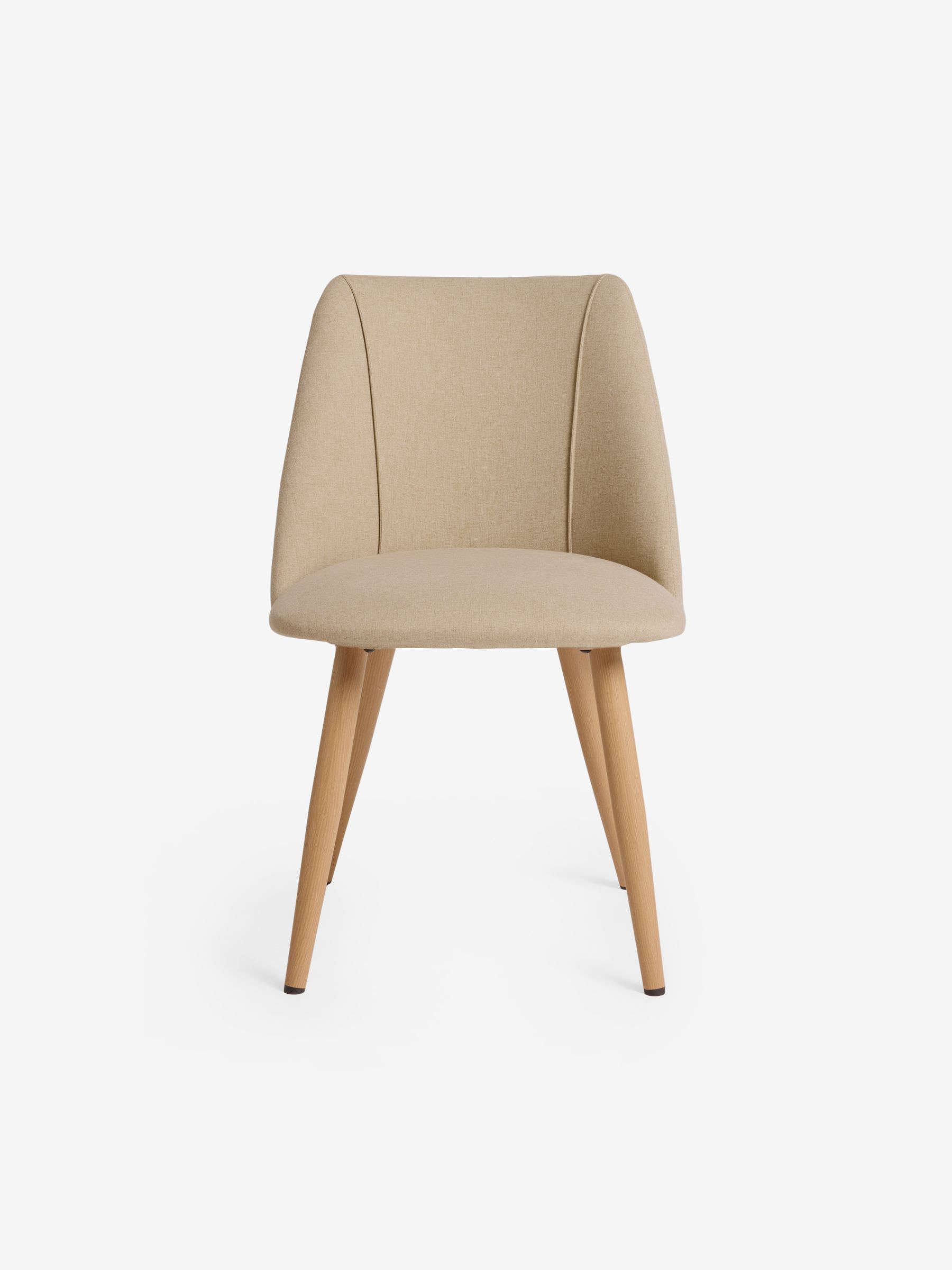 Set of 2 Ecru Marl and Oak Legs Lule Non Arm Dining Chairs - Image 4 of 5