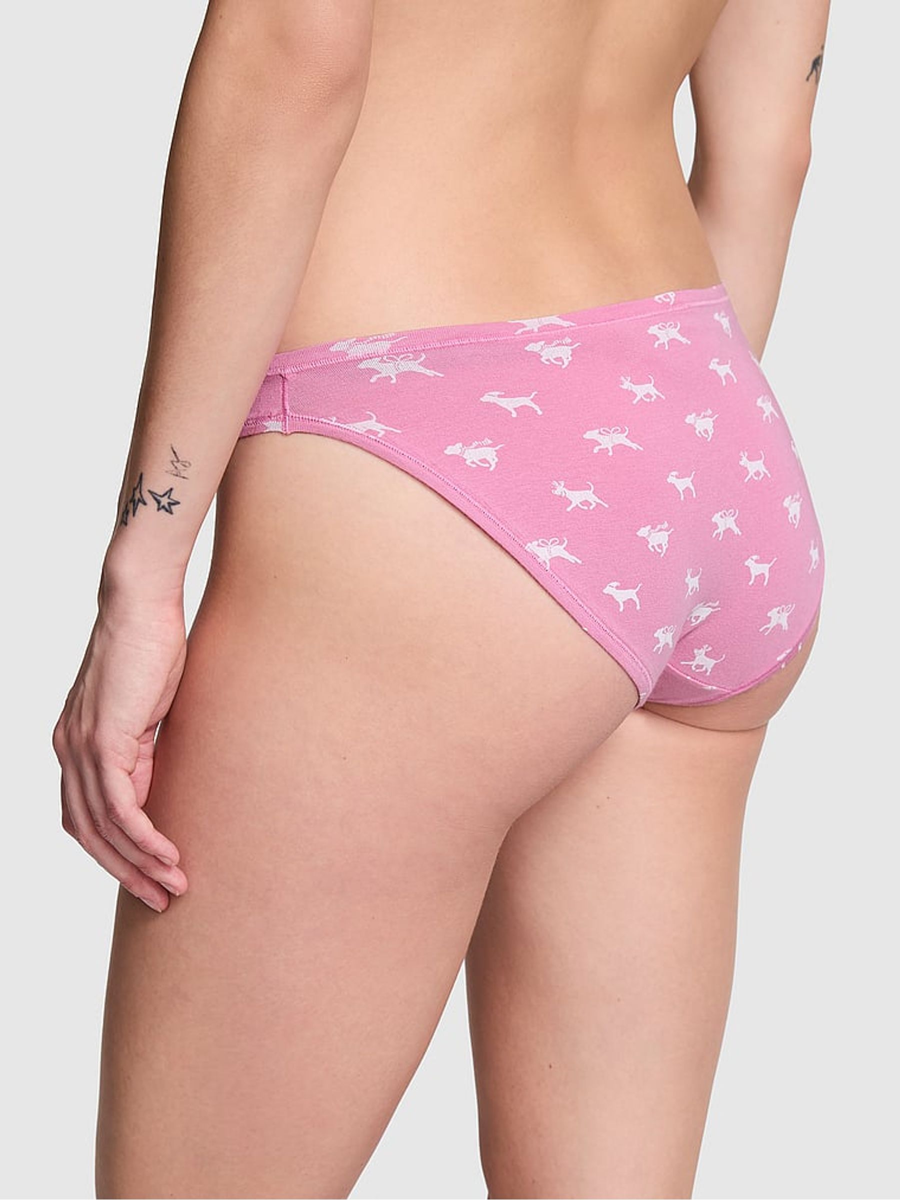 Moonstone Pink Dog Print Bikini Cotton Knickers - Image 2 of 3