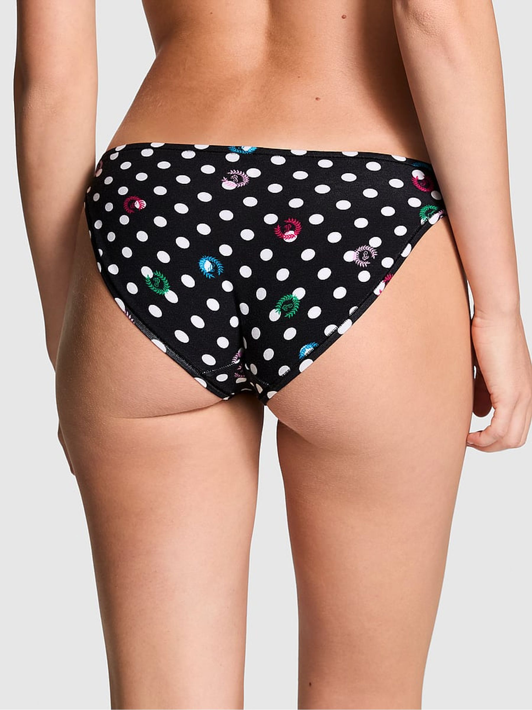 Pure Black Dot Bikini Cotton Knickers - Image 2 of 3