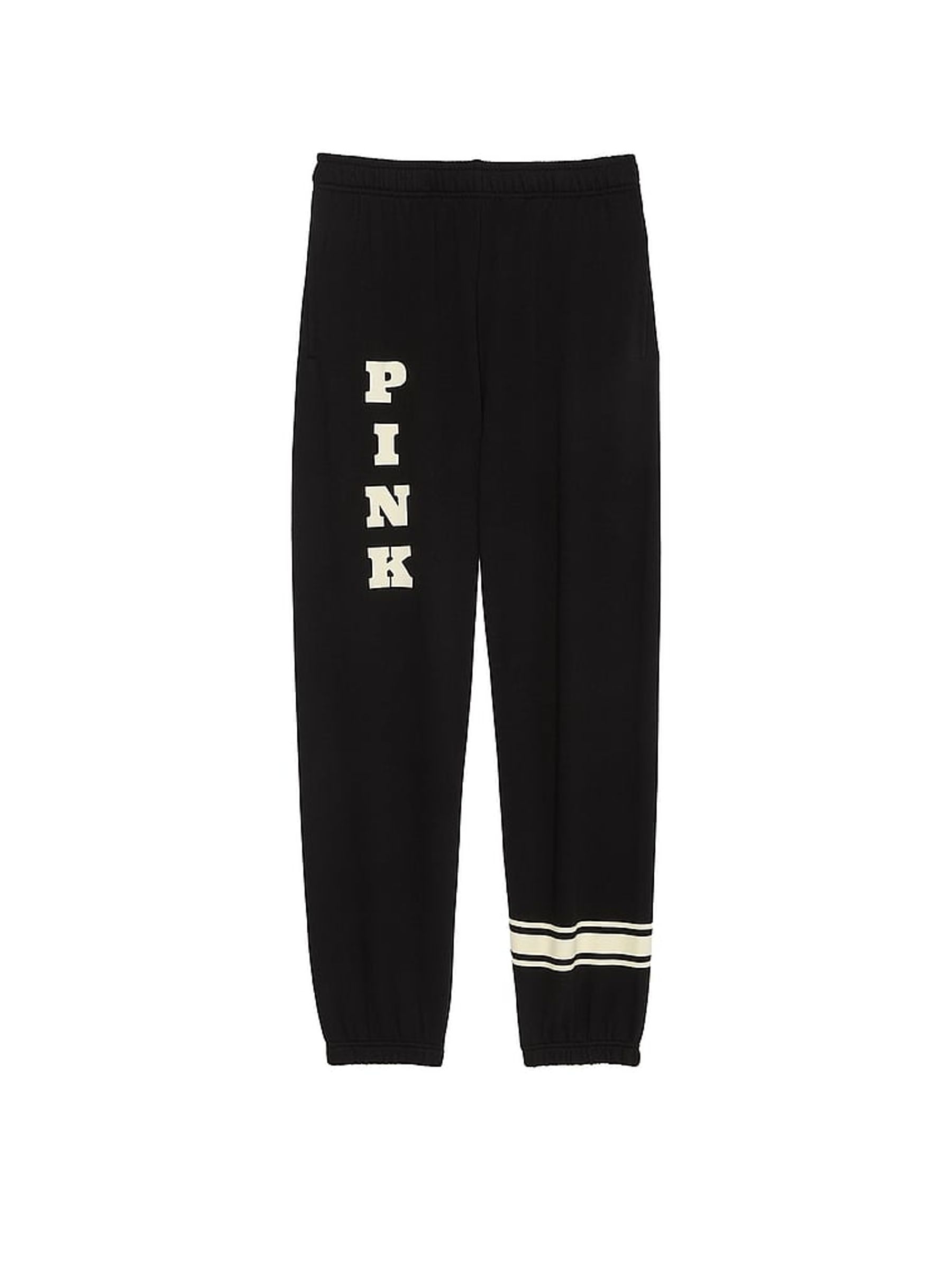 Black Cuffed Fleece Joggers - Image 3 of 3