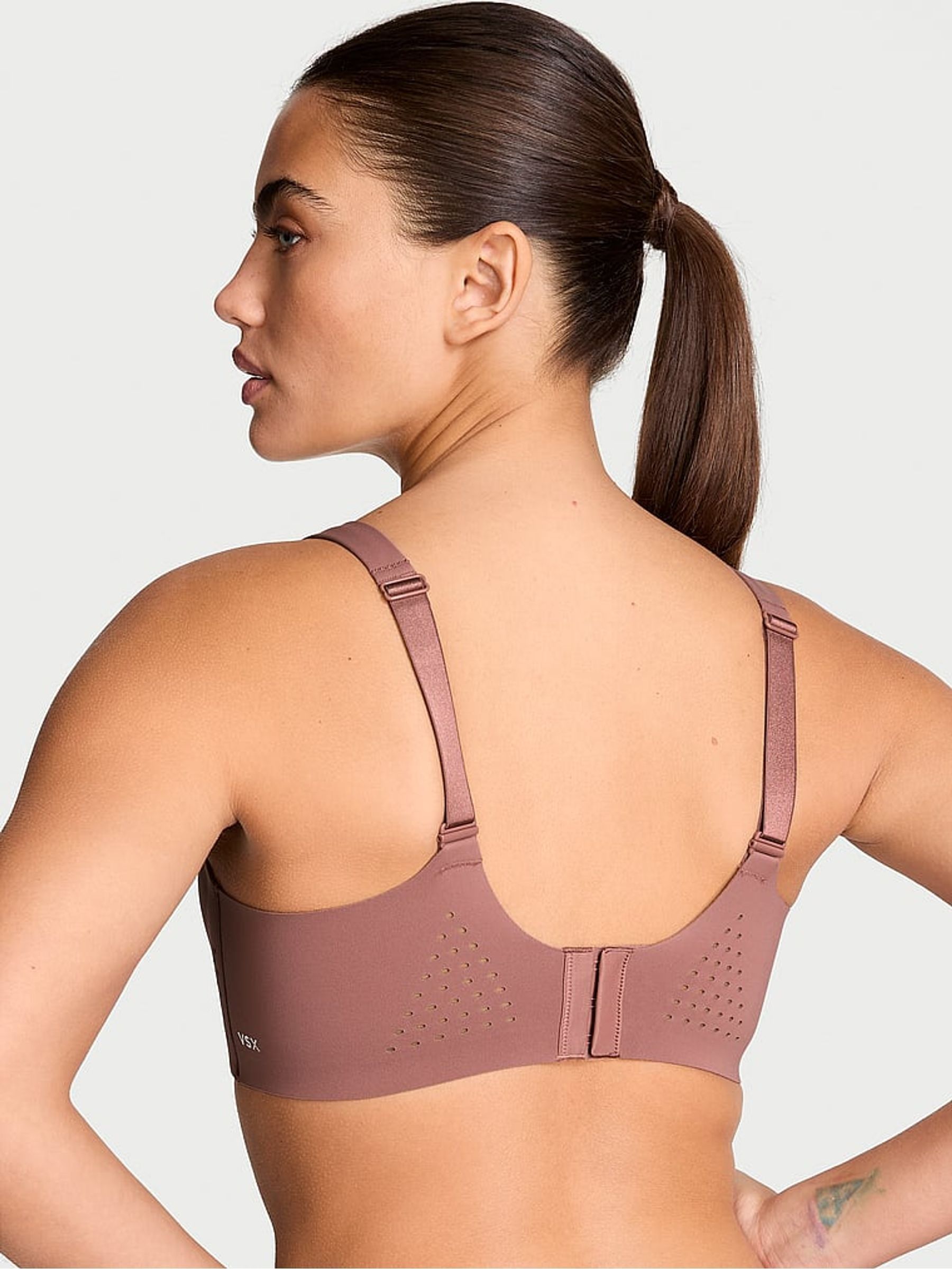 Vintage Rose Pink Back Close Featherweight Max High Support Sports Bra - Image 2 of 5