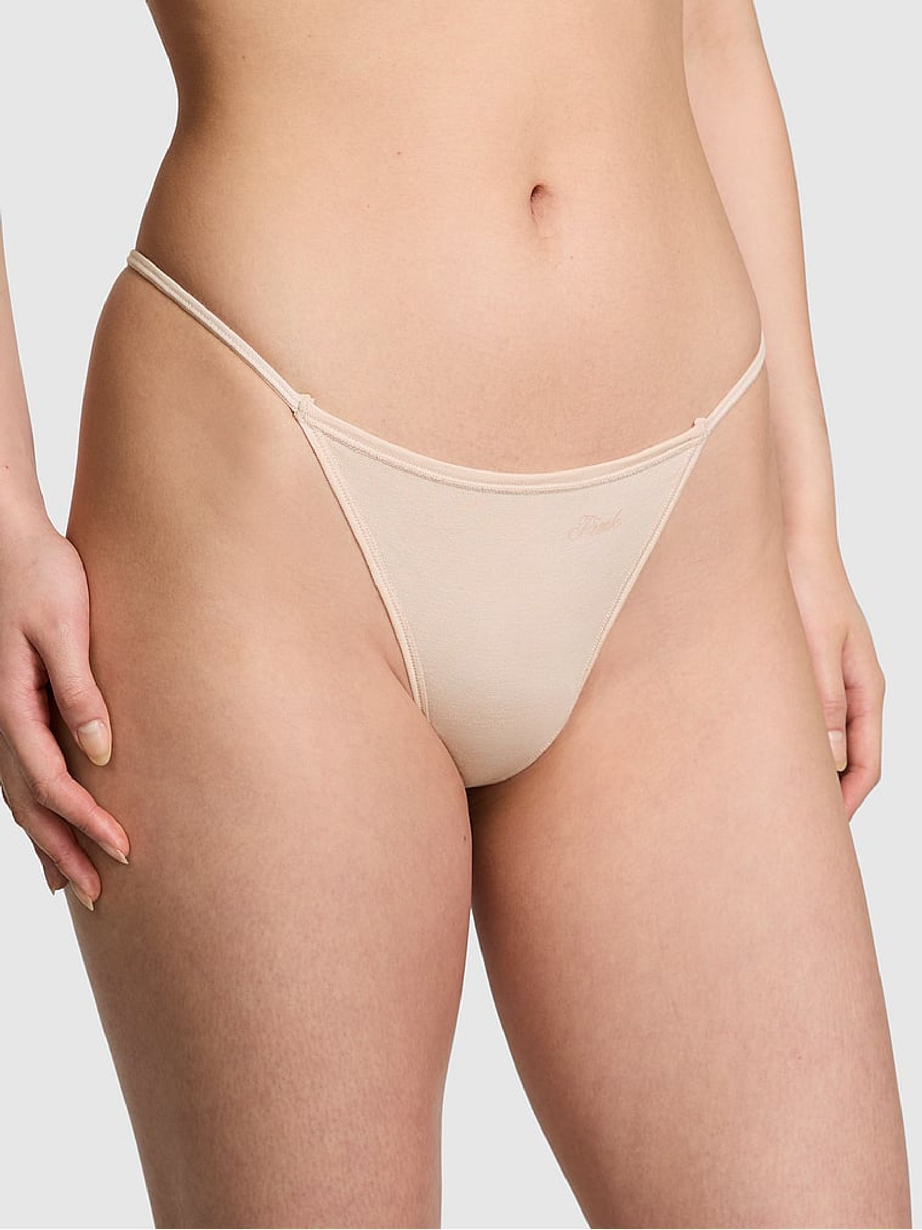 Marzipan Nude Cotton G String Knickers - Image 1 of 3