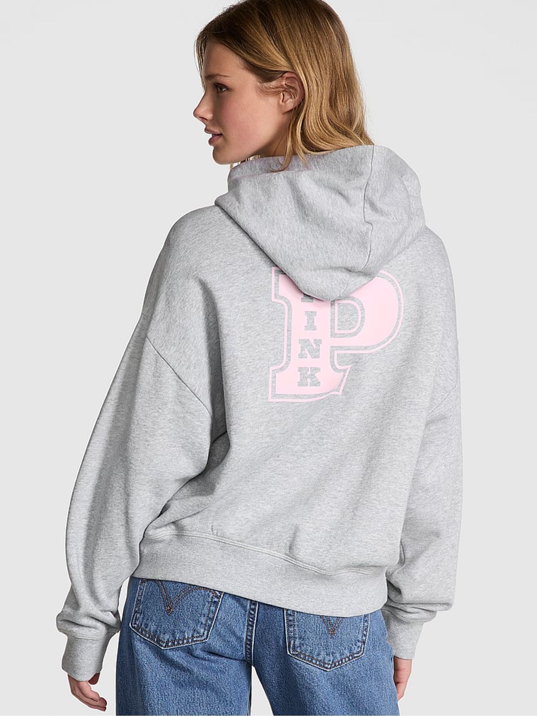 Medium Heather Grey Zip Up Hoodie - Image 2 of 4