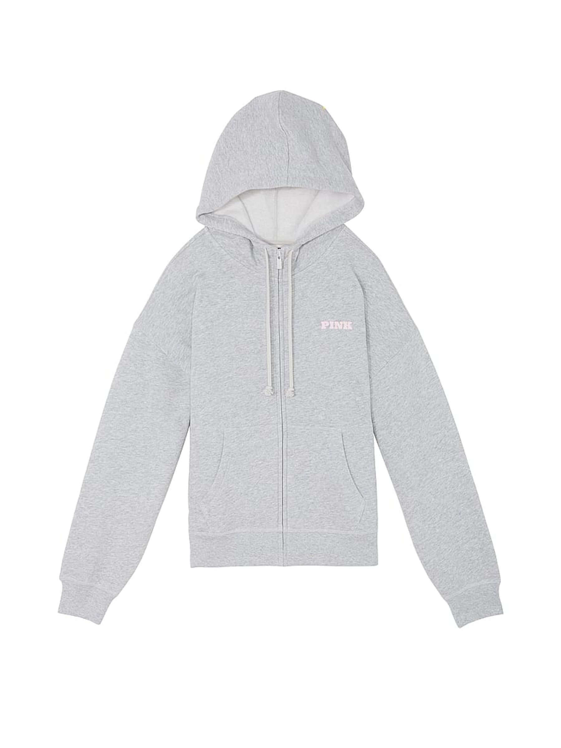 Medium Heather Grey Zip Up Hoodie - Image 4 of 4