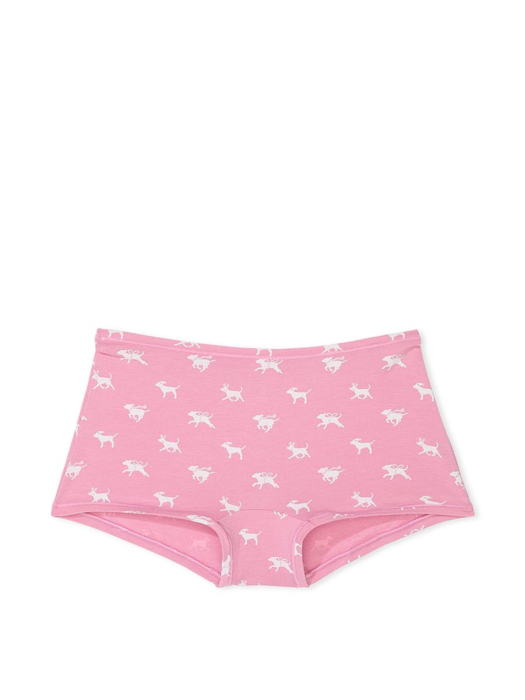 Moonstone Pink Dog Print Cotton Boyshort Knickers - Image 3 of 3