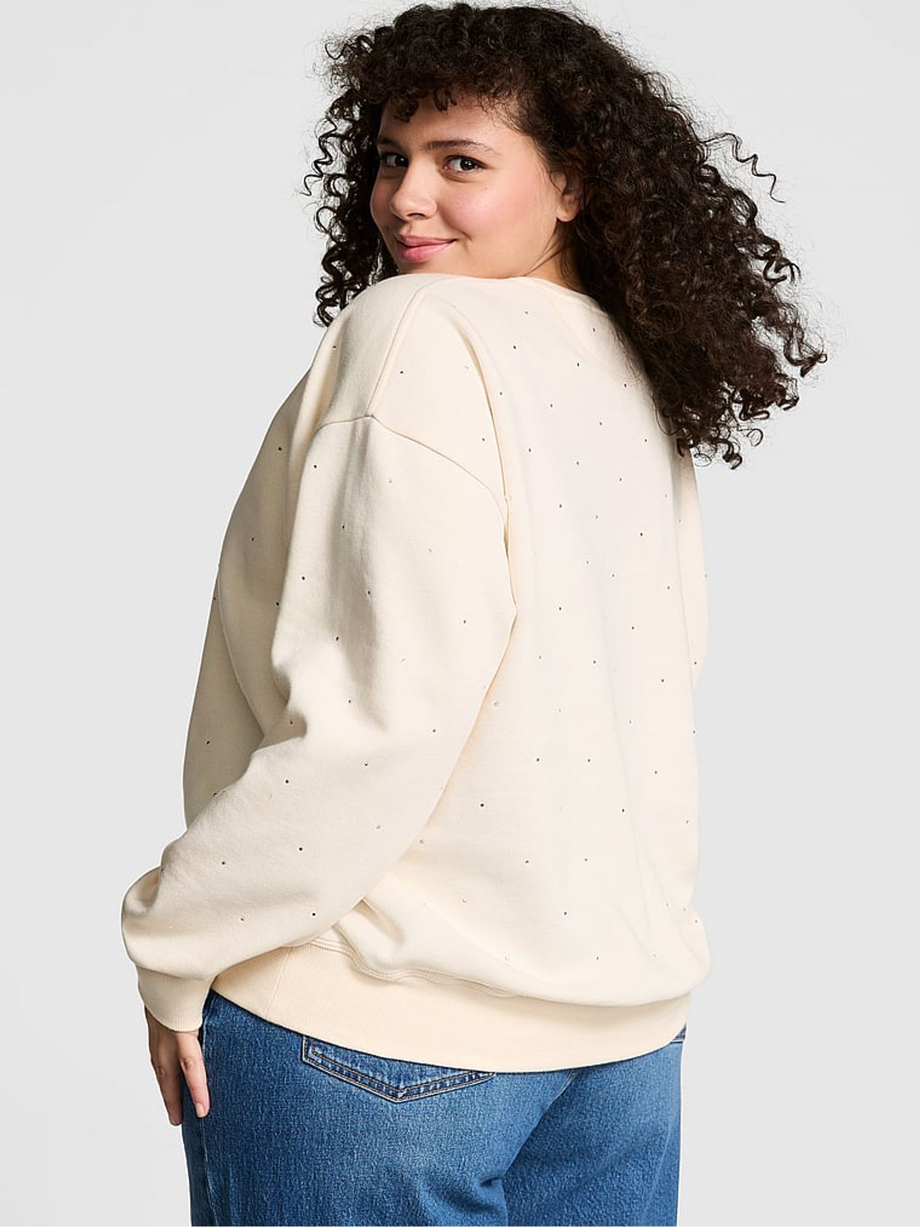 White Shell Fleece Sweatshirt - Image 2 of 4