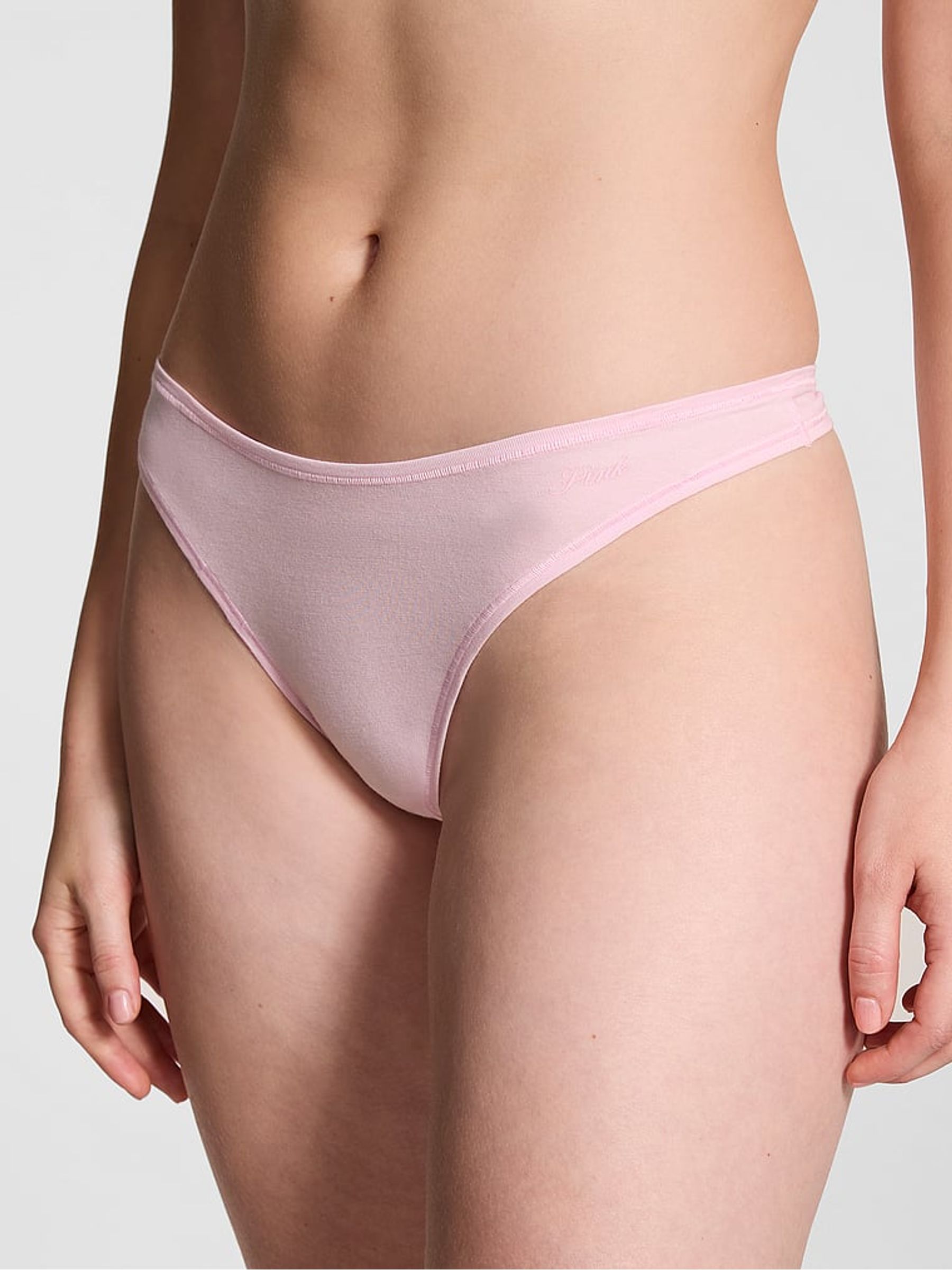 Pink Tulip Thong Cotton Knickers - Image 1 of 3