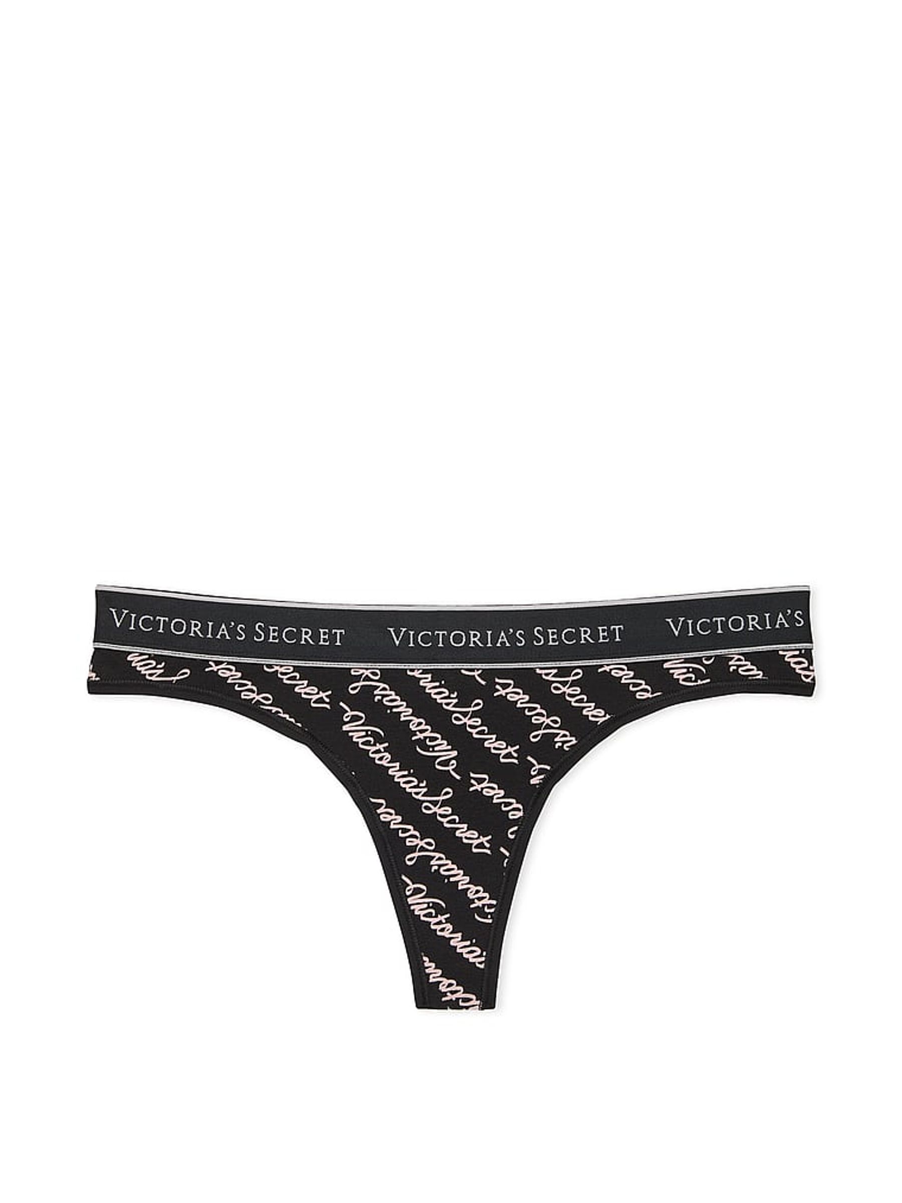 Black Script Thong Knickers - Image 3 of 3