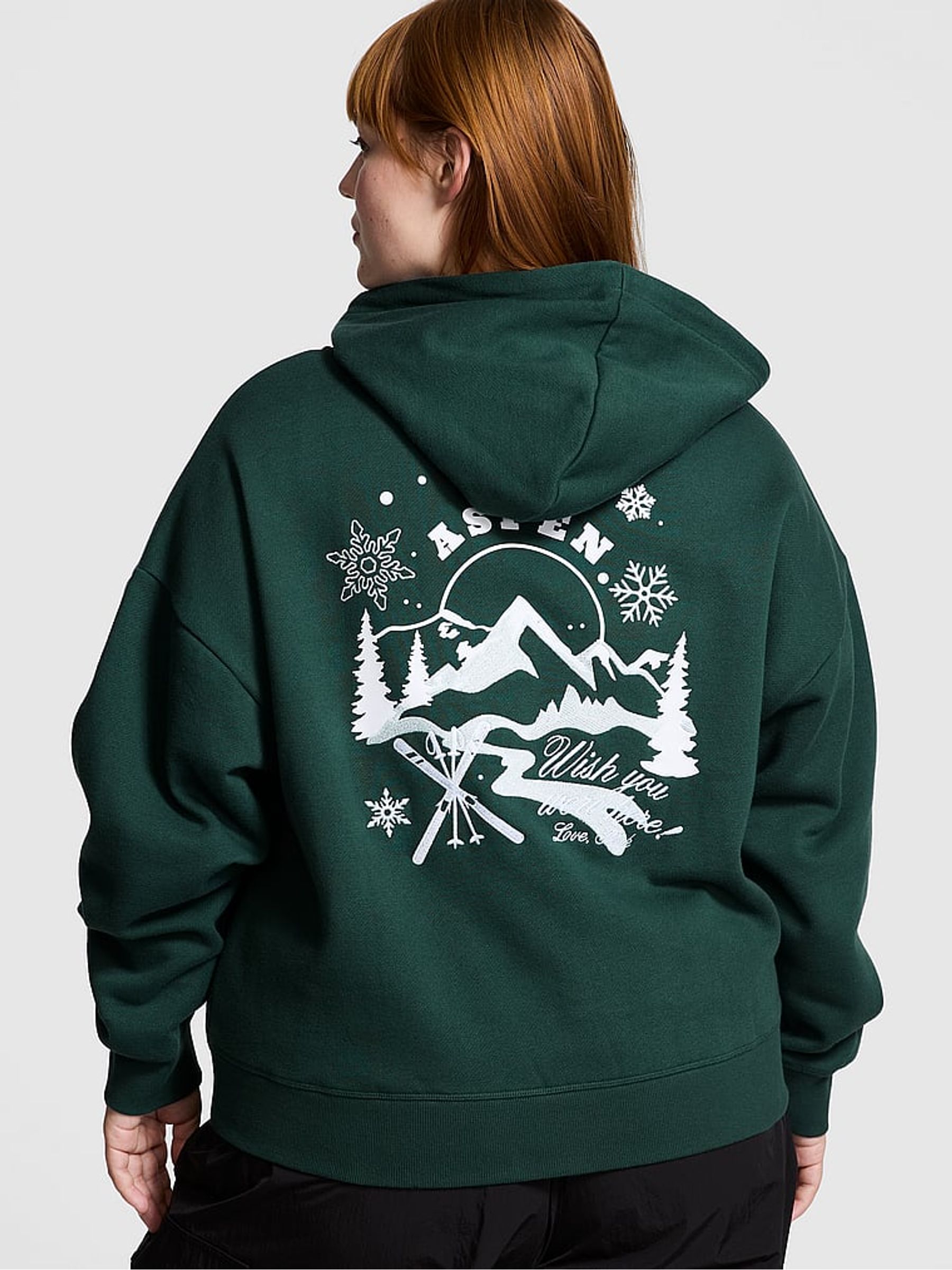 Deep Forest Green Zip Up Fleece Hoodie - Image 2 of 4