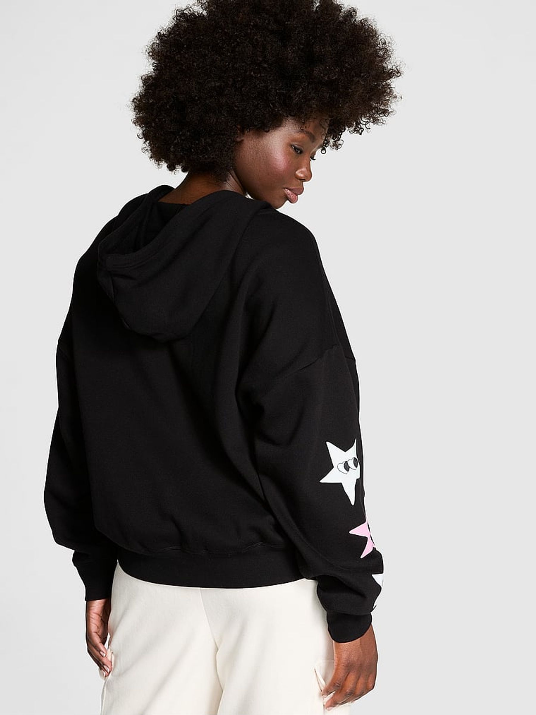 Pure Black Aspen Zip Up Fleece Hoodie - Image 2 of 3