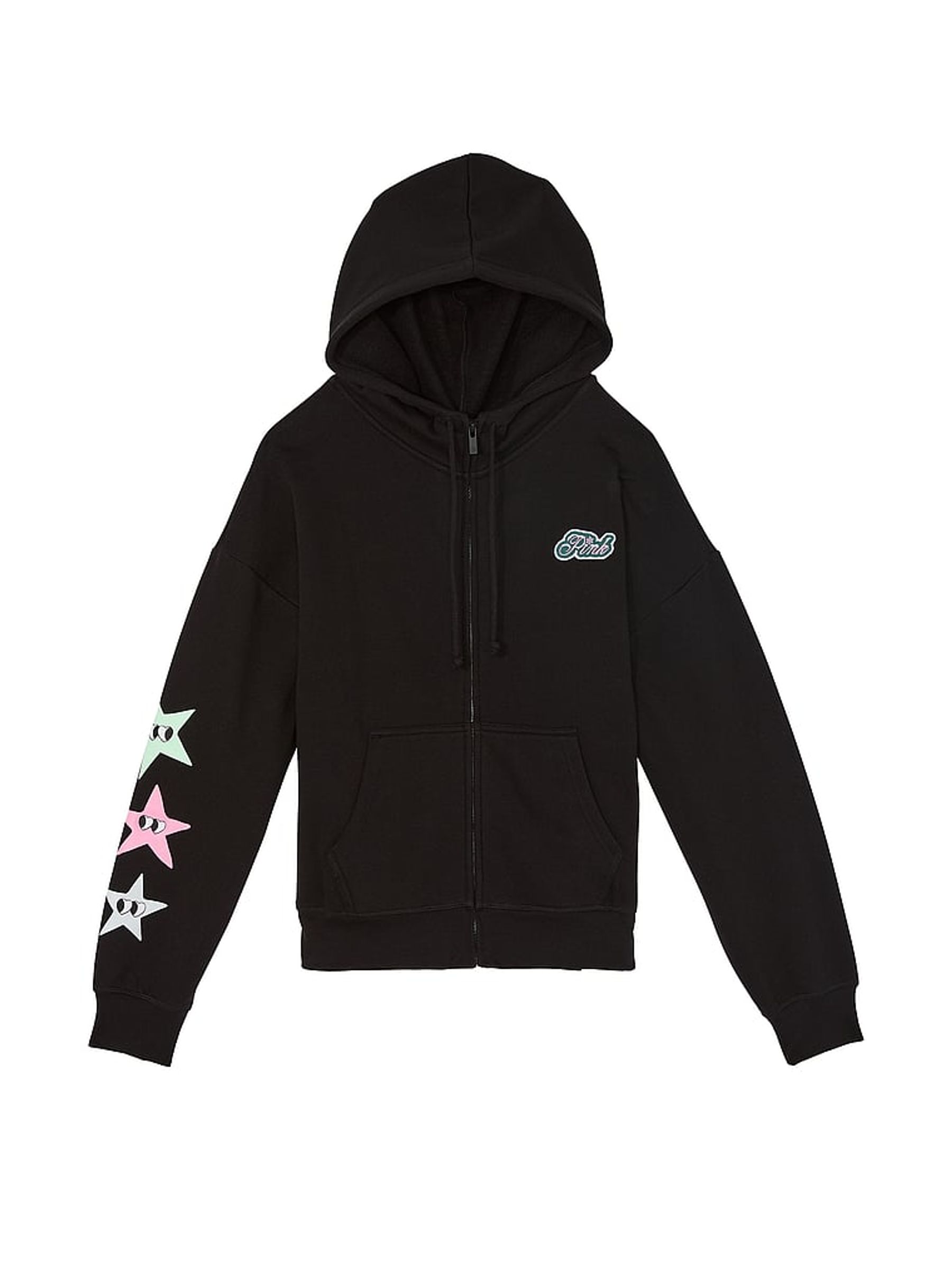 Pure Black Aspen Zip Up Fleece Hoodie - Image 3 of 3