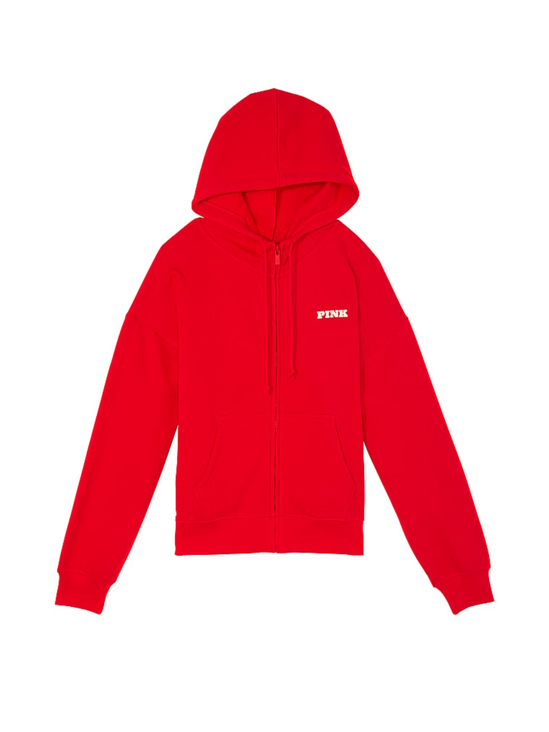 Vermillion Red Zip Up Hoodie - Image 3 of 4