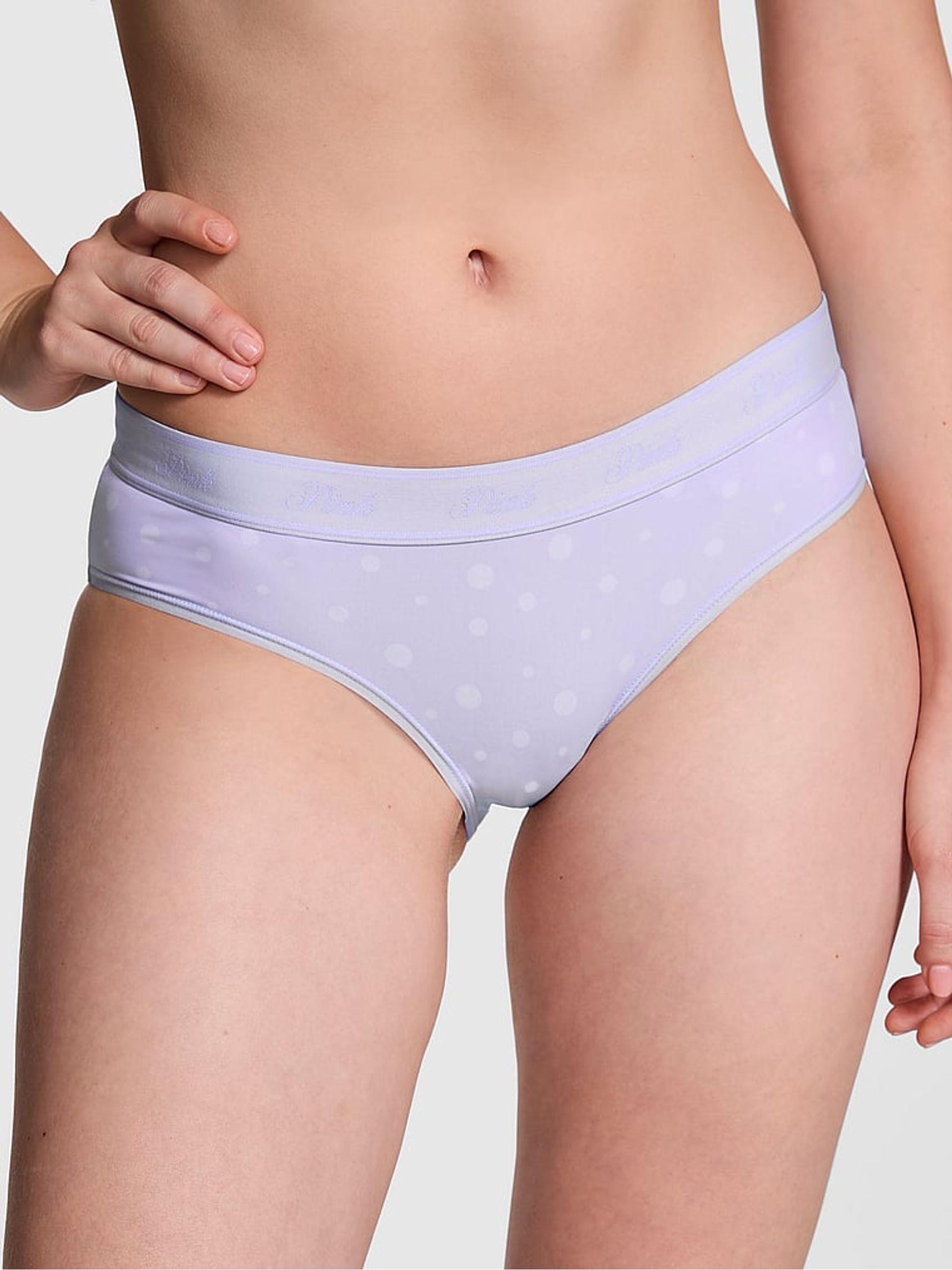Hydrangea Blue Dot Print Hipster Soft Stretch Logo Knickers - Image 1 of 1