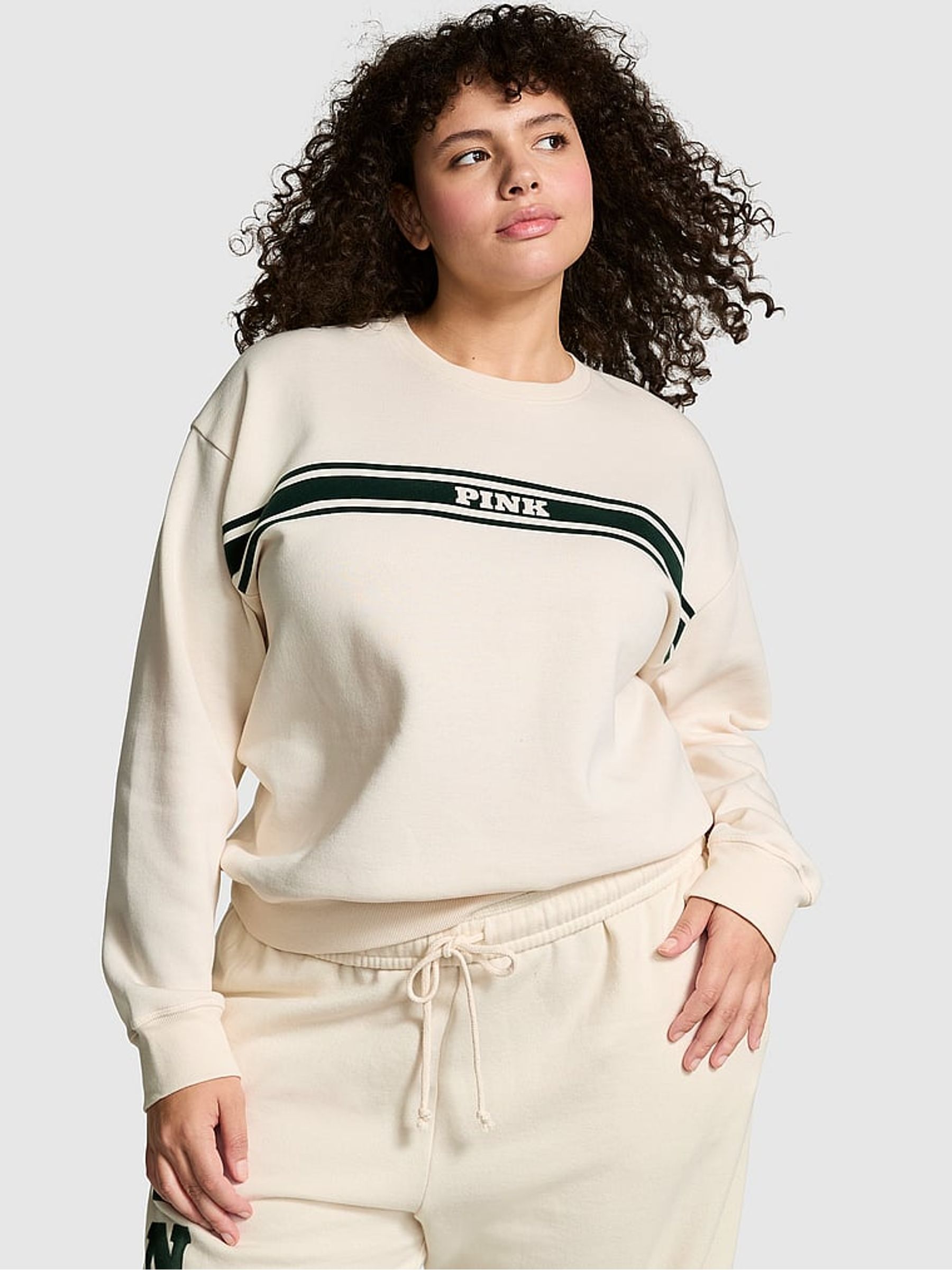 White Shell Fleece Sweatshirt - Image 1 of 4