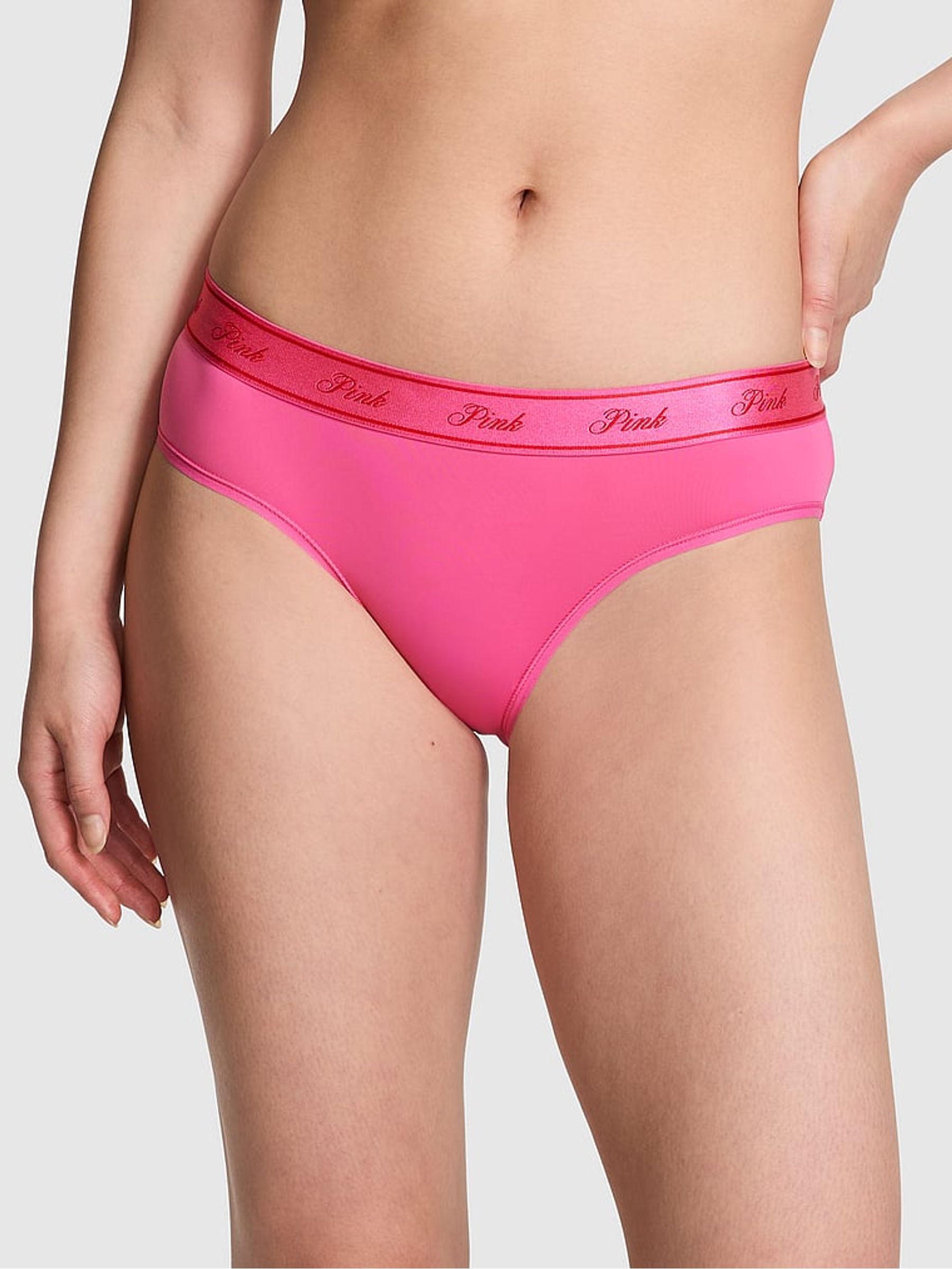 Pink Rose Hipster Soft Stretch Logo Knickers - Image 1 of 3