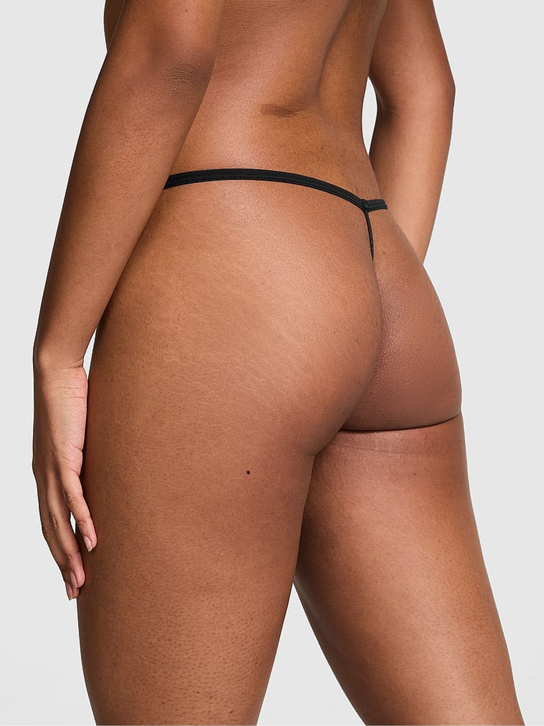 Black Cotton G String Knickers - Image 2 of 3