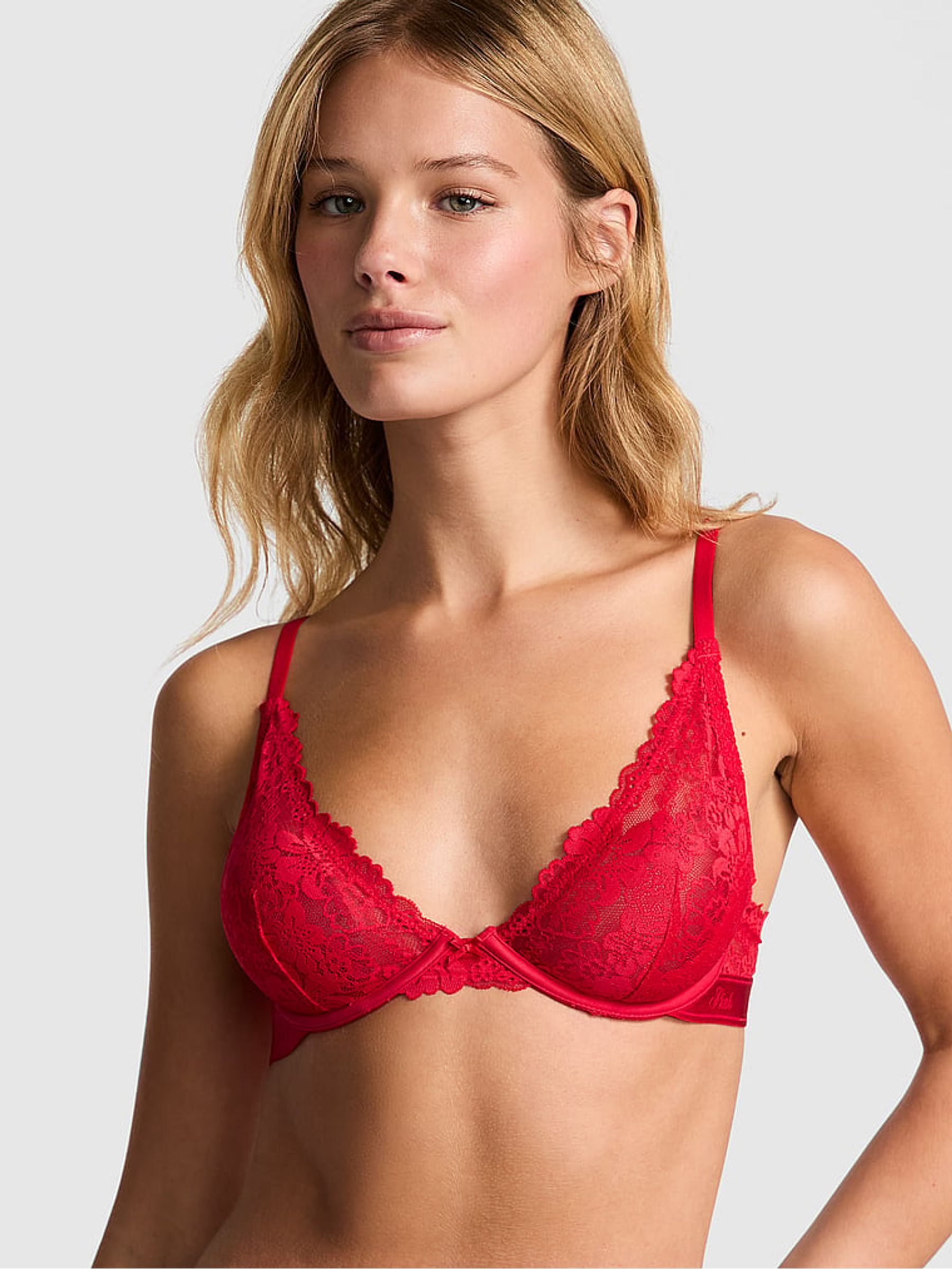 Red Pepper Plunge Lace Bra - Image 1 of 4