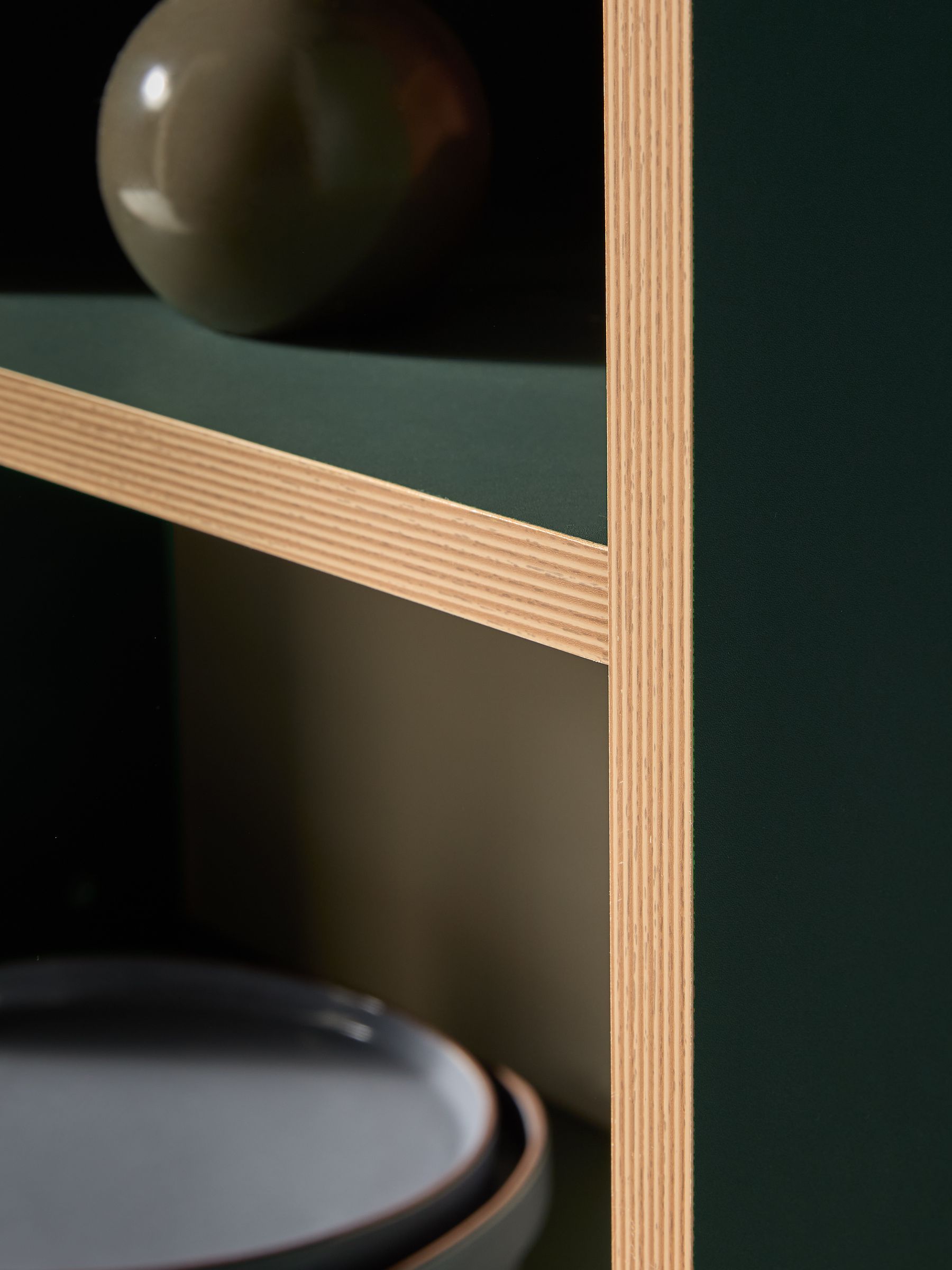 Zayla Wide Tall Shelving Unit in Green - Image 2 of 5
