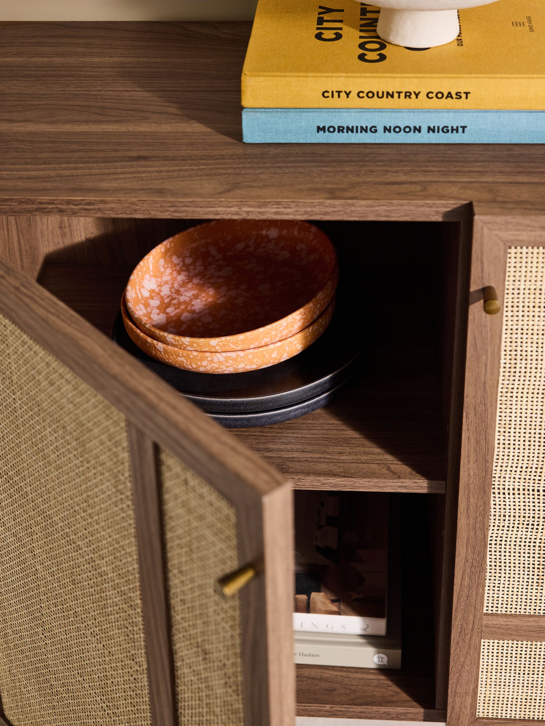 Pavia Accent Rattan Large Sideboard in Dark Oak Effect - Image 2 of 5