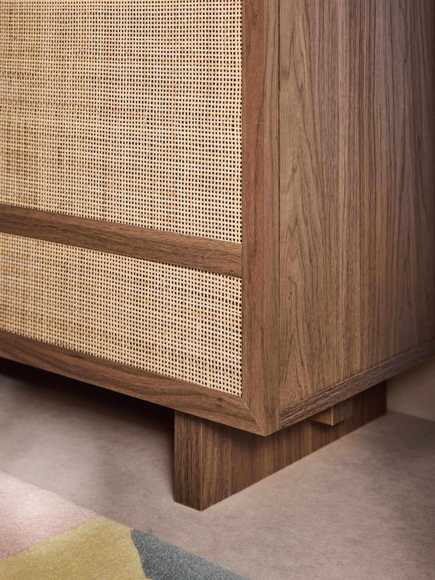Pavia Accent Rattan Large Sideboard in Dark Oak Effect - Image 3 of 5