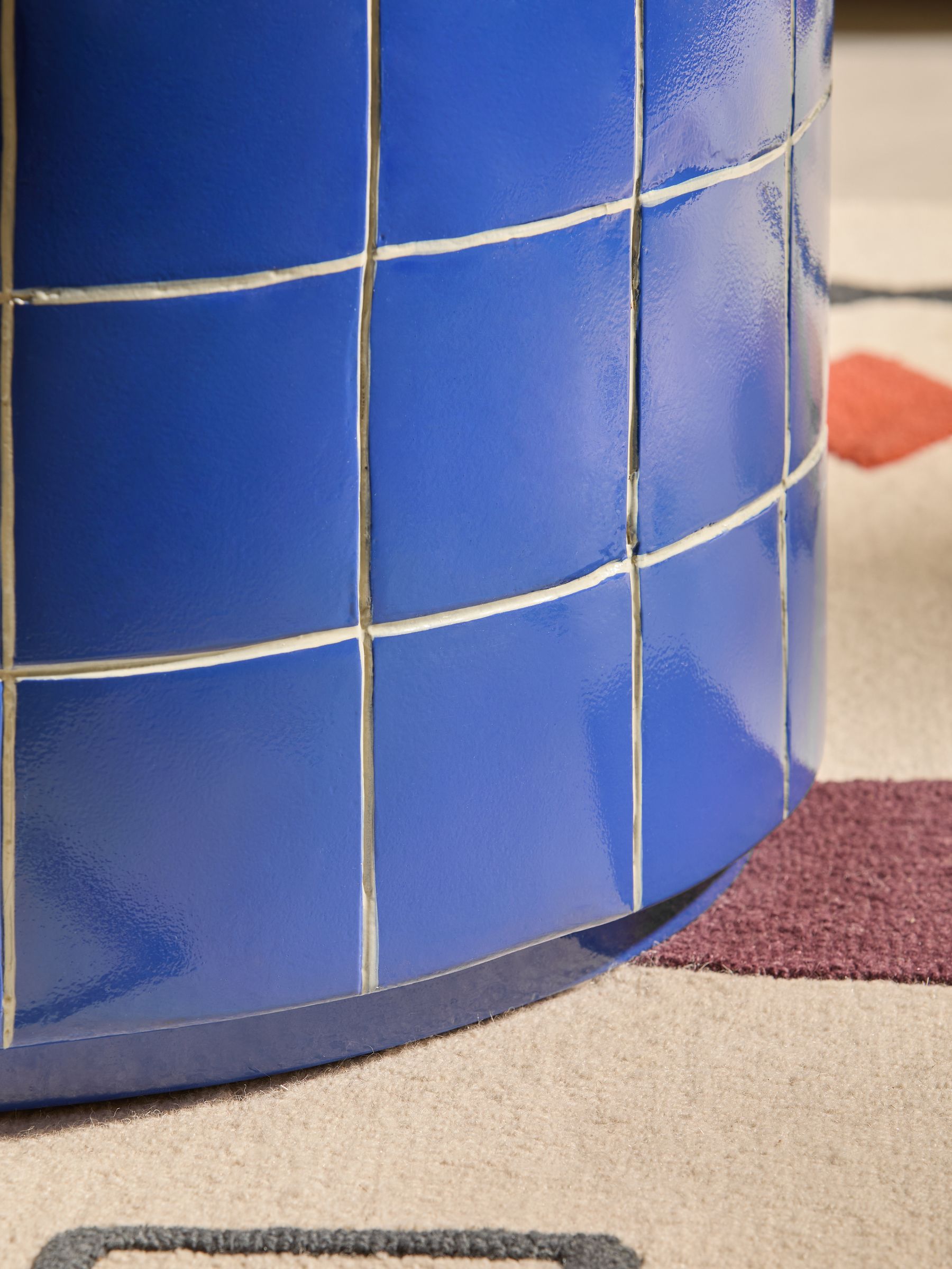 Logan Indoor/Outdoor Coffee Table in Blue White Check - Image 2 of 4