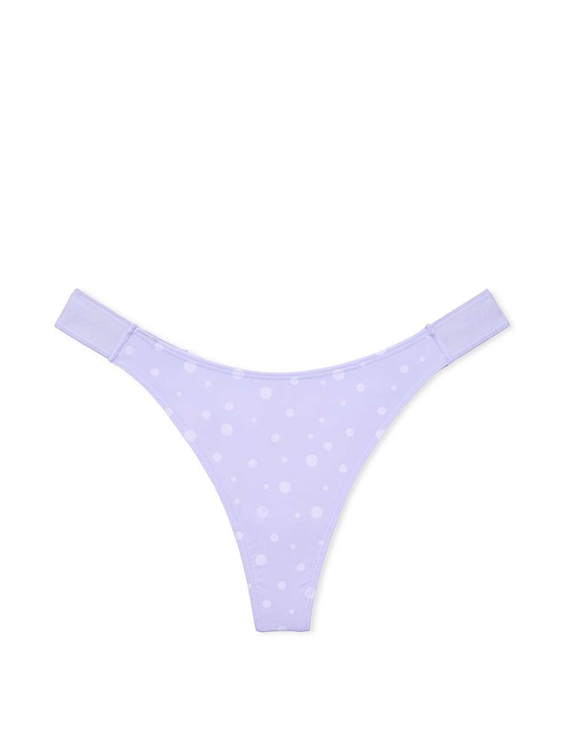 Hydrangea Blue Dot Print Thong Soft Stretch Logo Knickers - Image 3 of 3