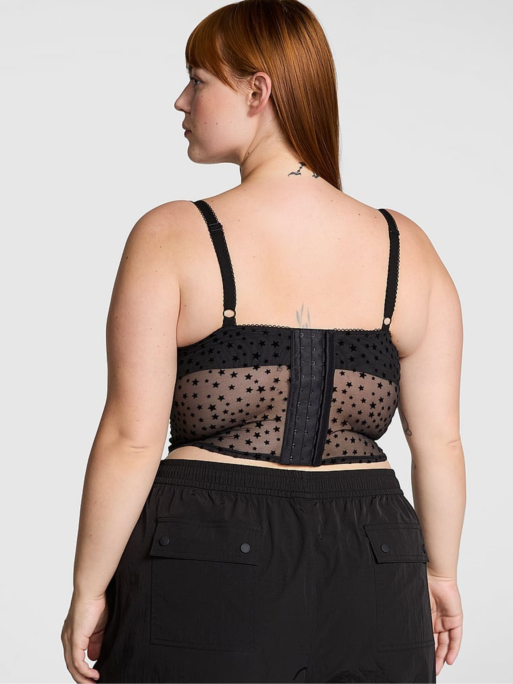 Black The Wink Star Chaser Lace Corset Bra Top - Image 2 of 3
