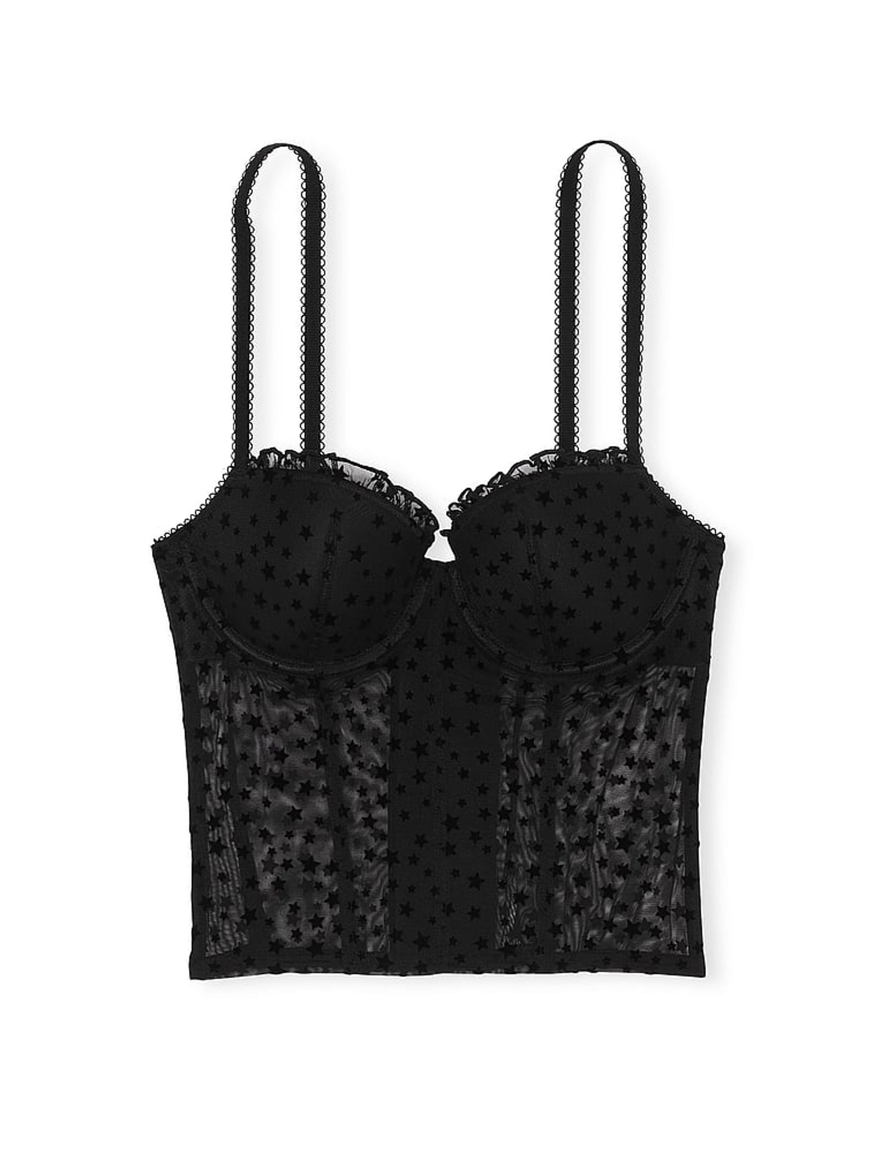 Black The Wink Star Chaser Lace Corset Bra Top | Victoria's Secret UK