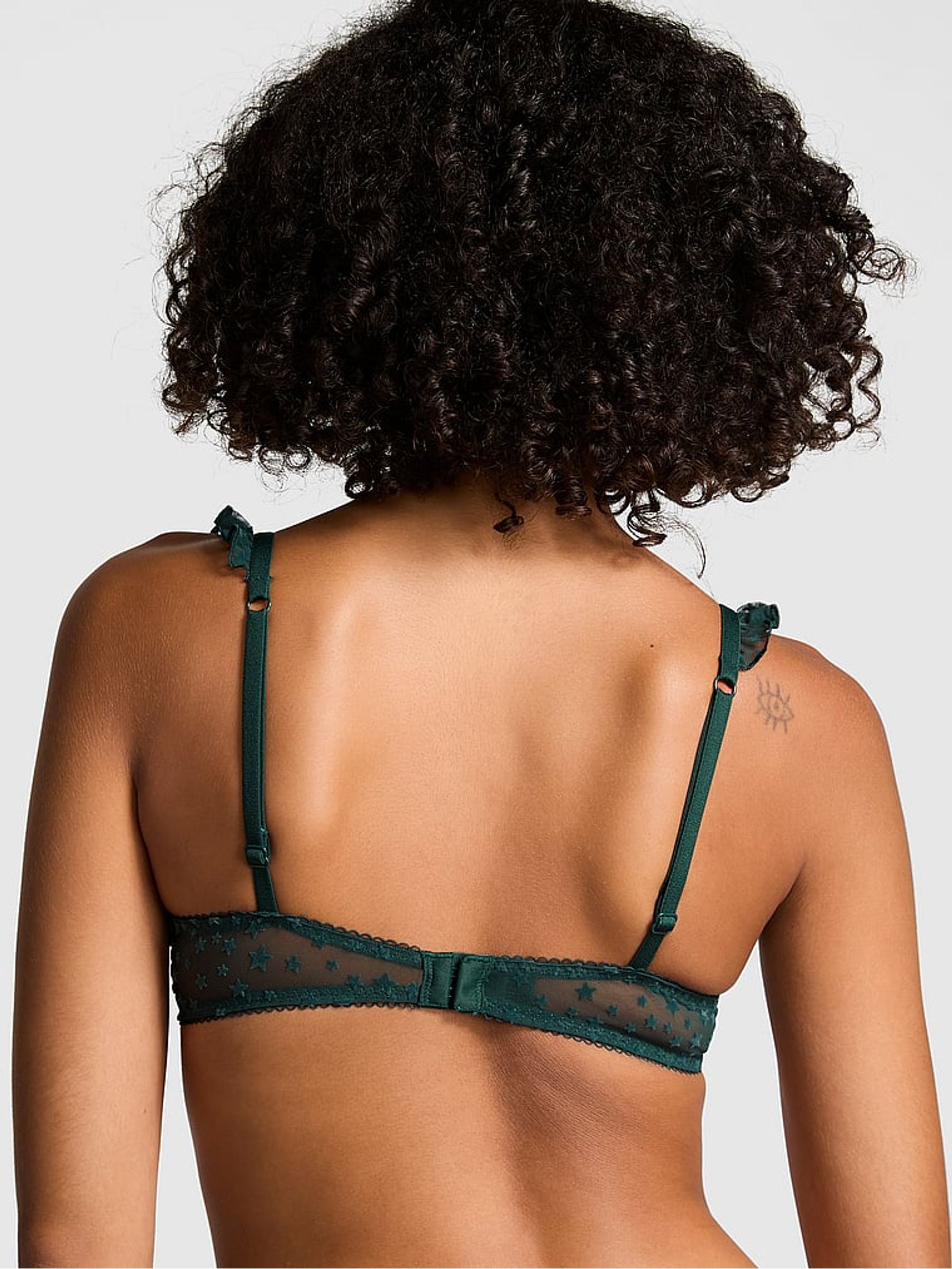 Deep Forest Green Balcony Star Chaser Lace Bra - Image 2 of 3