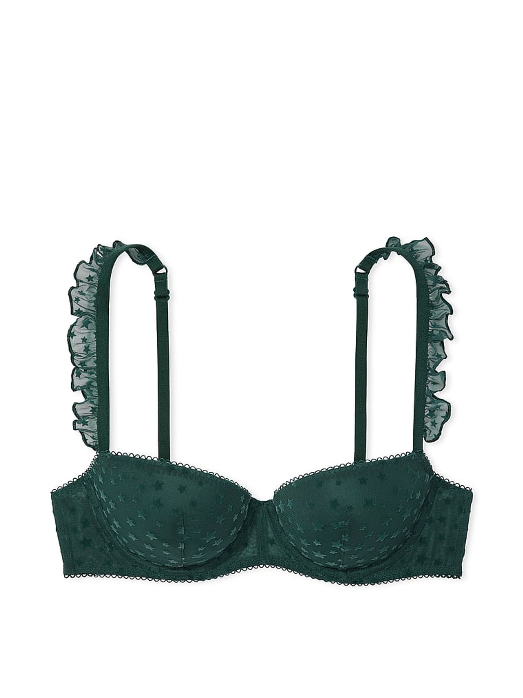 Deep Forest Green Balcony Star Chaser Lace Bra - Image 3 of 3