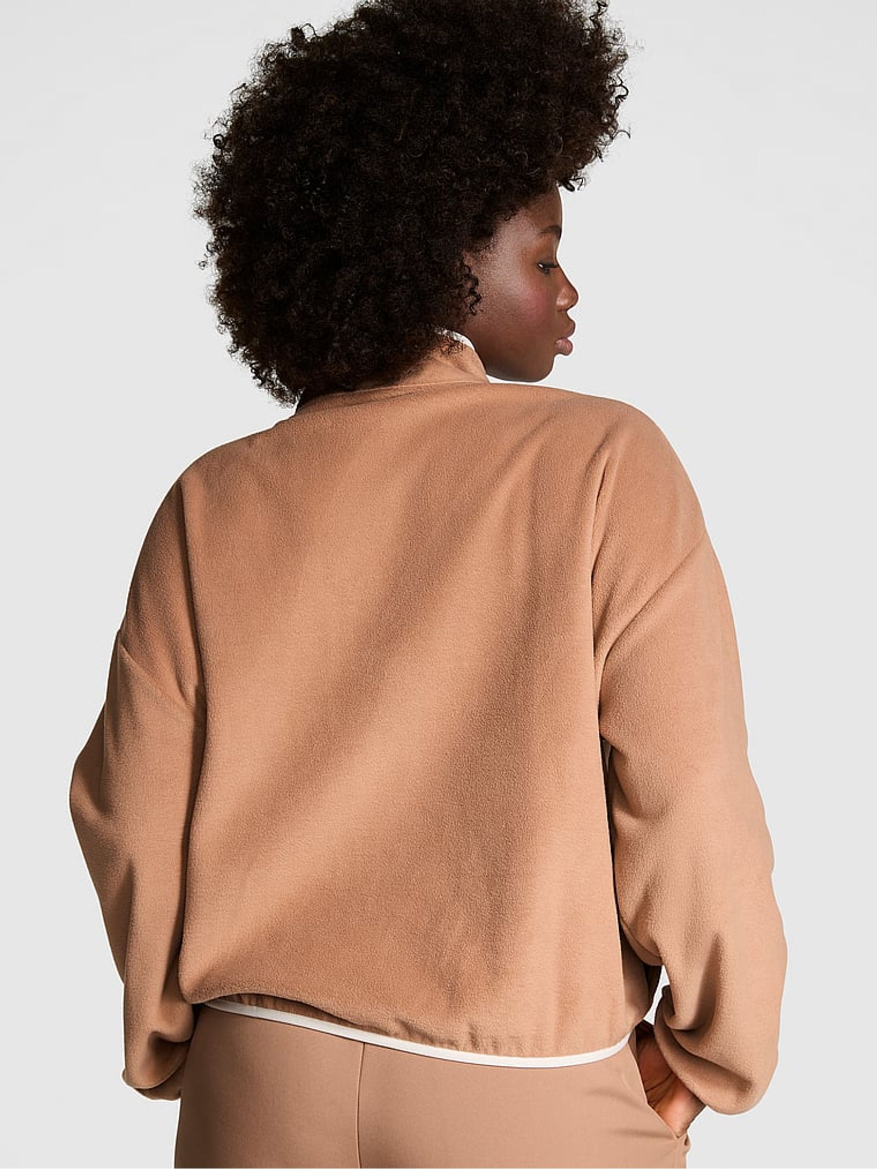 Toffee Brown Half Zip Fleece Sweatshirt - Image 2 of 3