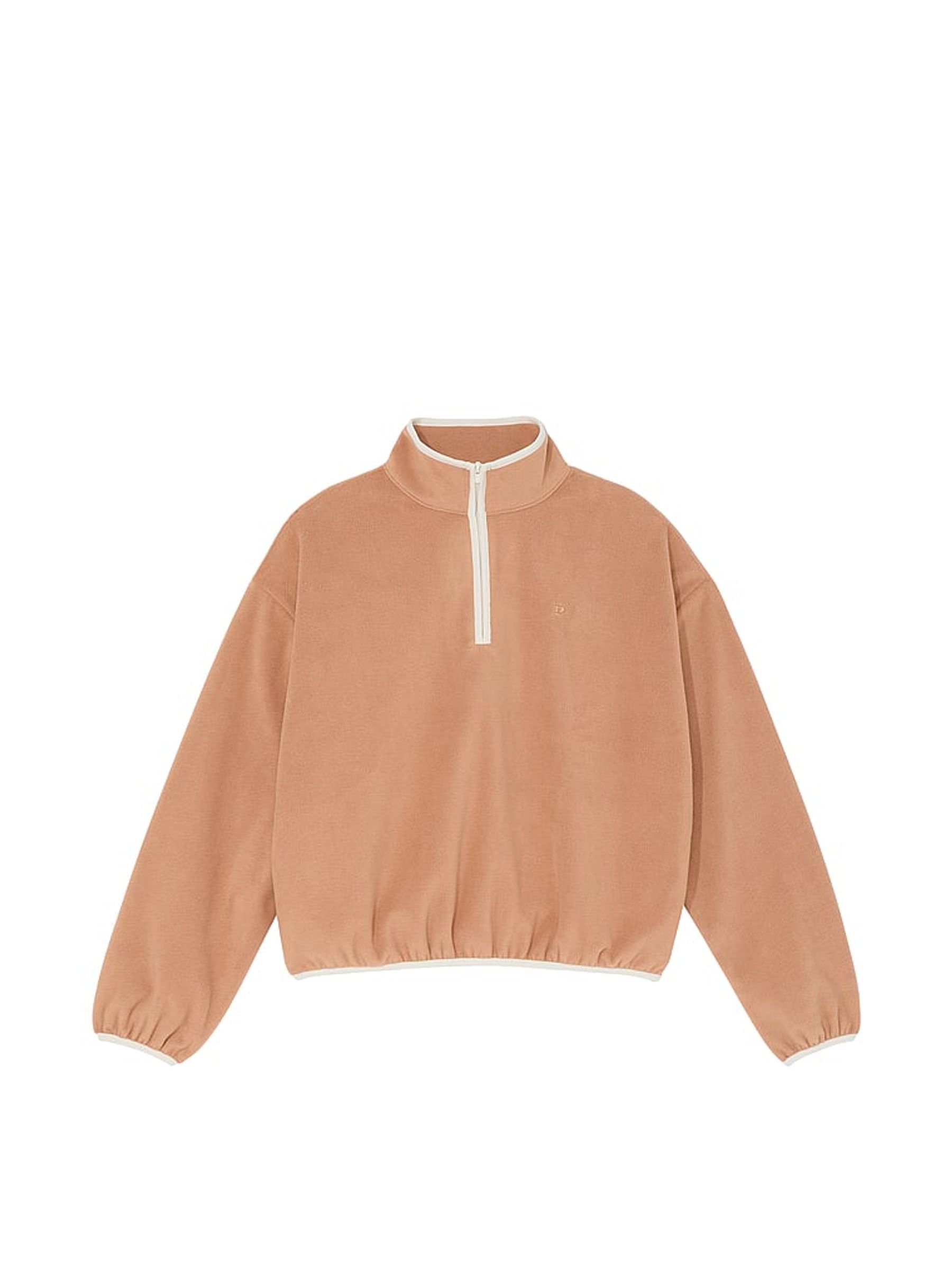Toffee Brown Half Zip Fleece Sweatshirt - Image 3 of 3