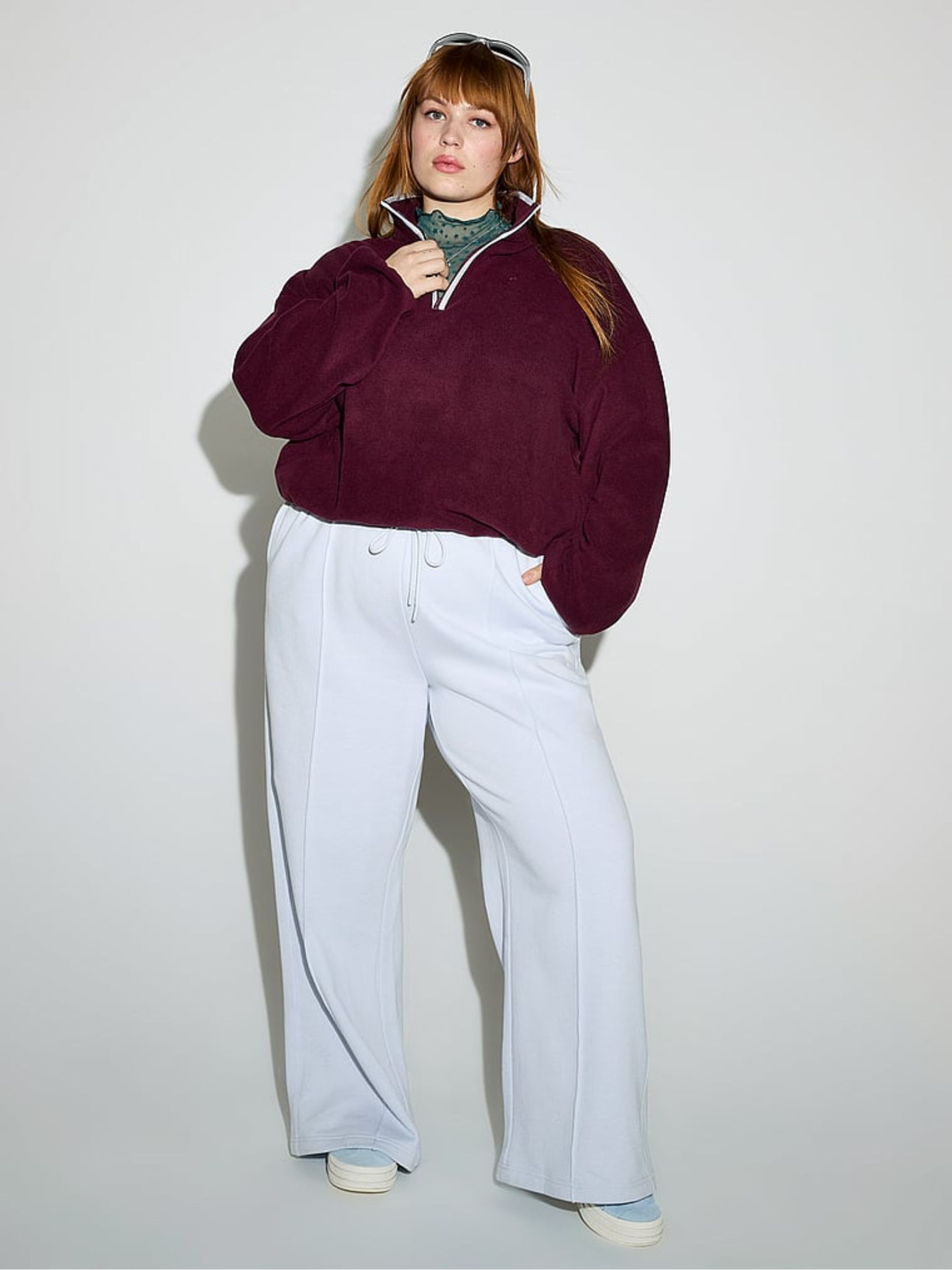 Purple Rose Half Zip Fleece Sweatshirt - Image 4 of 4